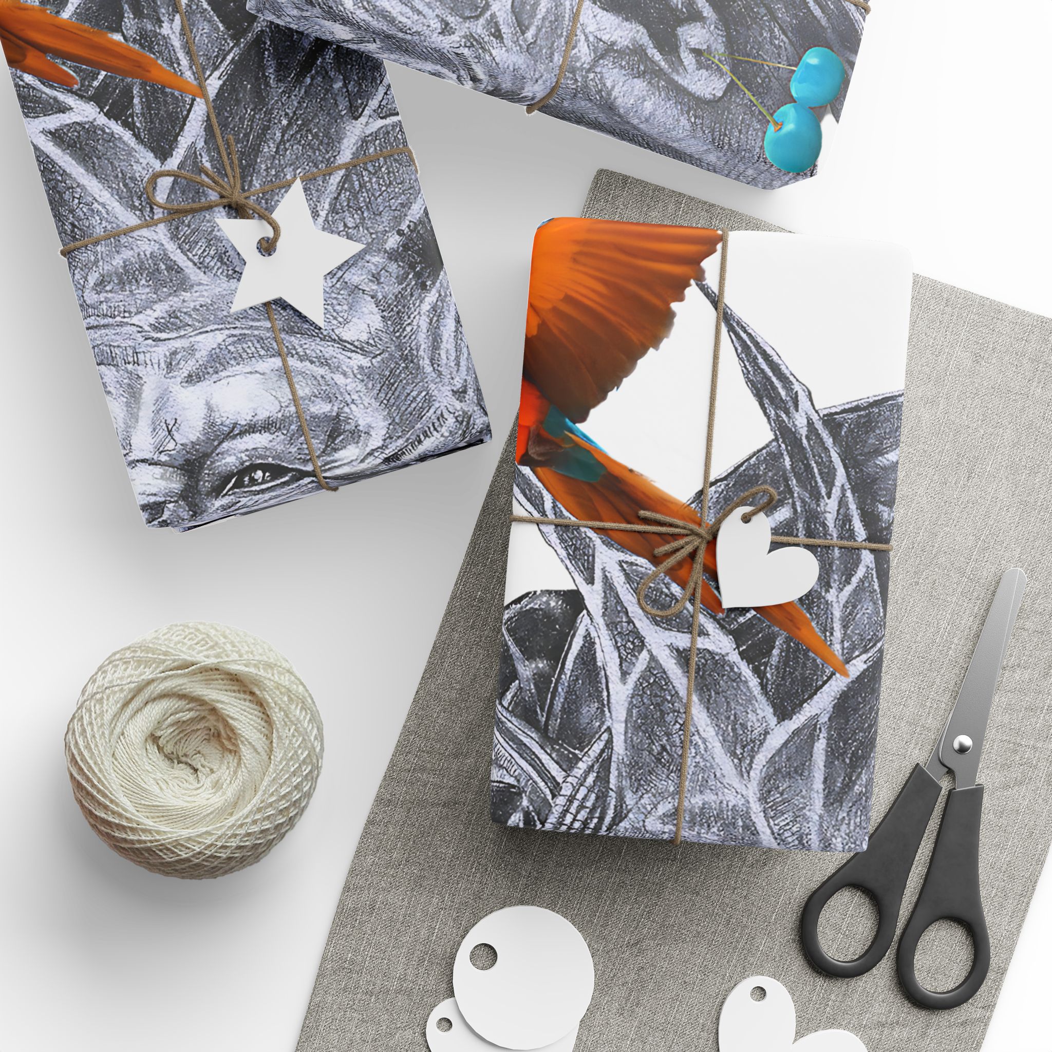 Halloween Werewolf Wrapping Paper Roll — Spooky Monster Gift Wrap with Pumpkin Hat - Image 11