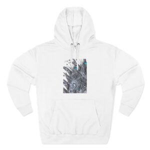 Artistic Wolf Portrait Hoodie — Three-Panel Fleece Graphic Hoodie