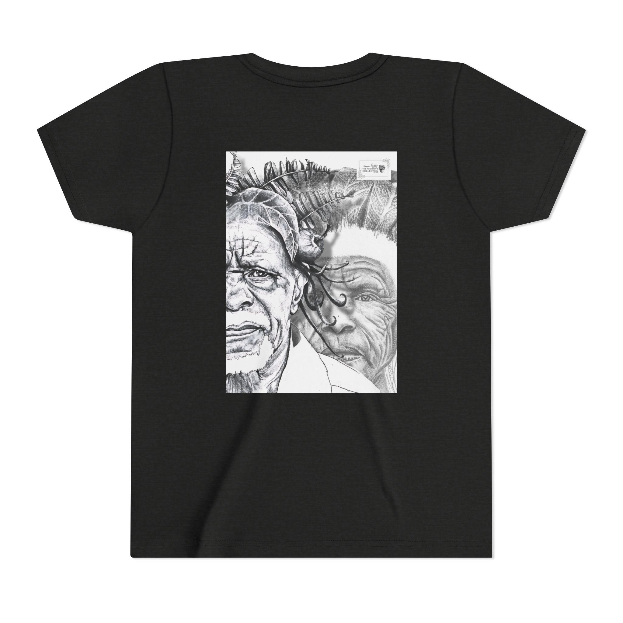 Youth Tee – Monochrome Dual-Face Sketch Graphic - Image 34