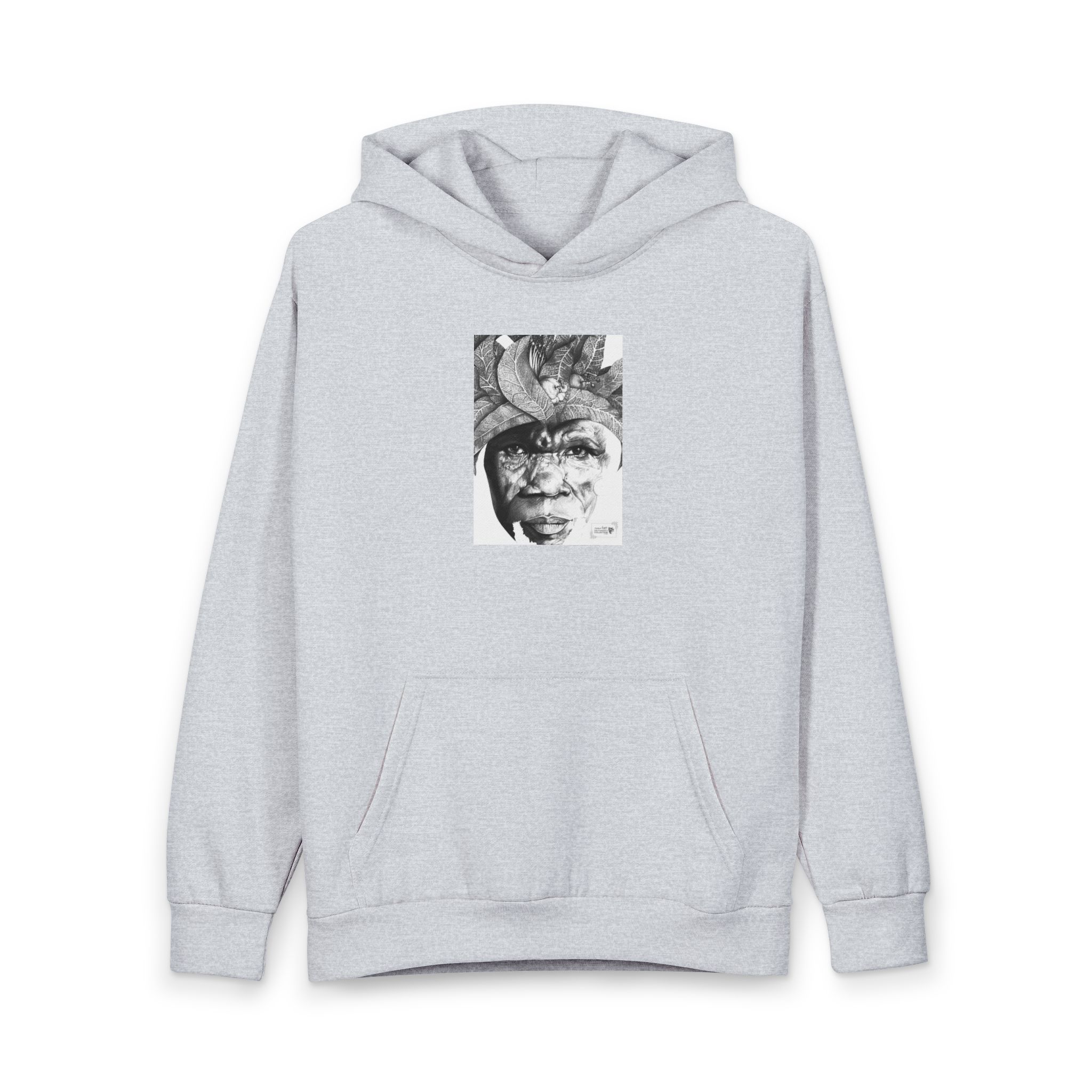 Artistic Face Hoodie — Black & White Surreal Portrait Pullover - Image 4