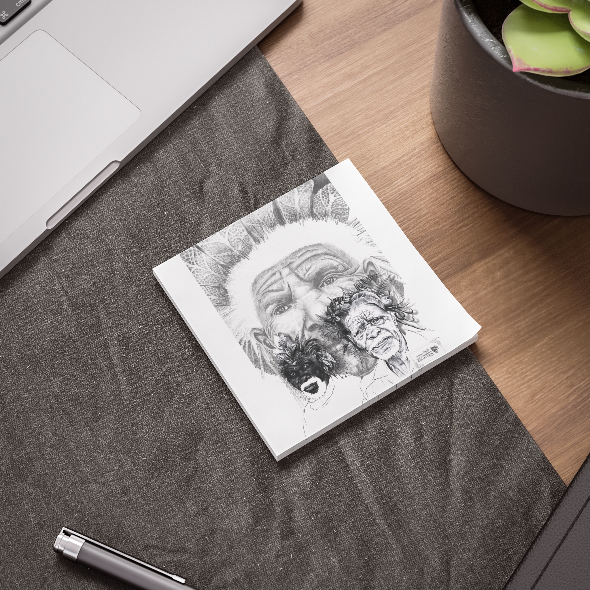 Post-it Note Pad — Pencil Portrait of Indigenous Elders (Sketch Art Sticky Notes) - Image 11