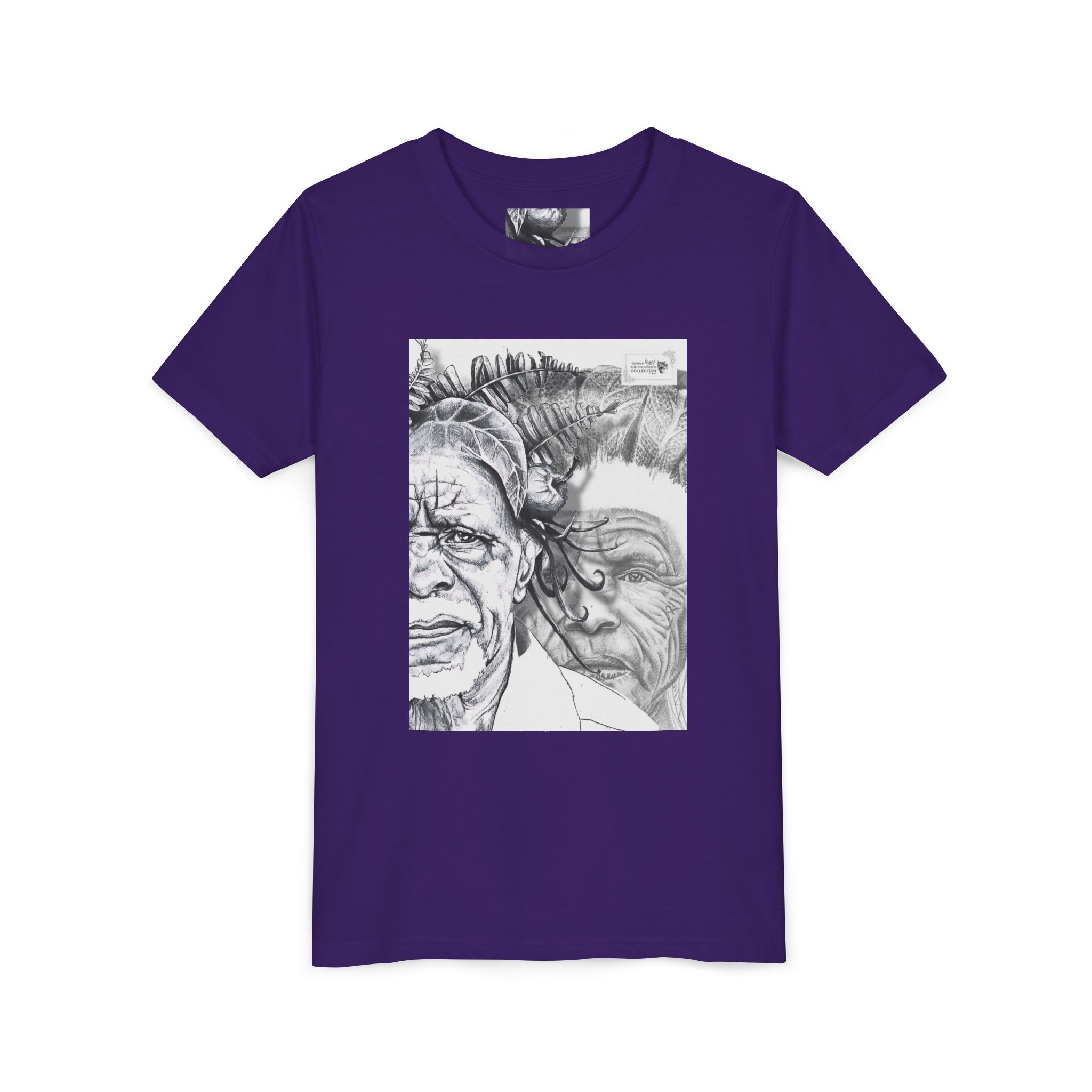 Youth Tee – Monochrome Dual-Face Sketch Graphic - Image 87