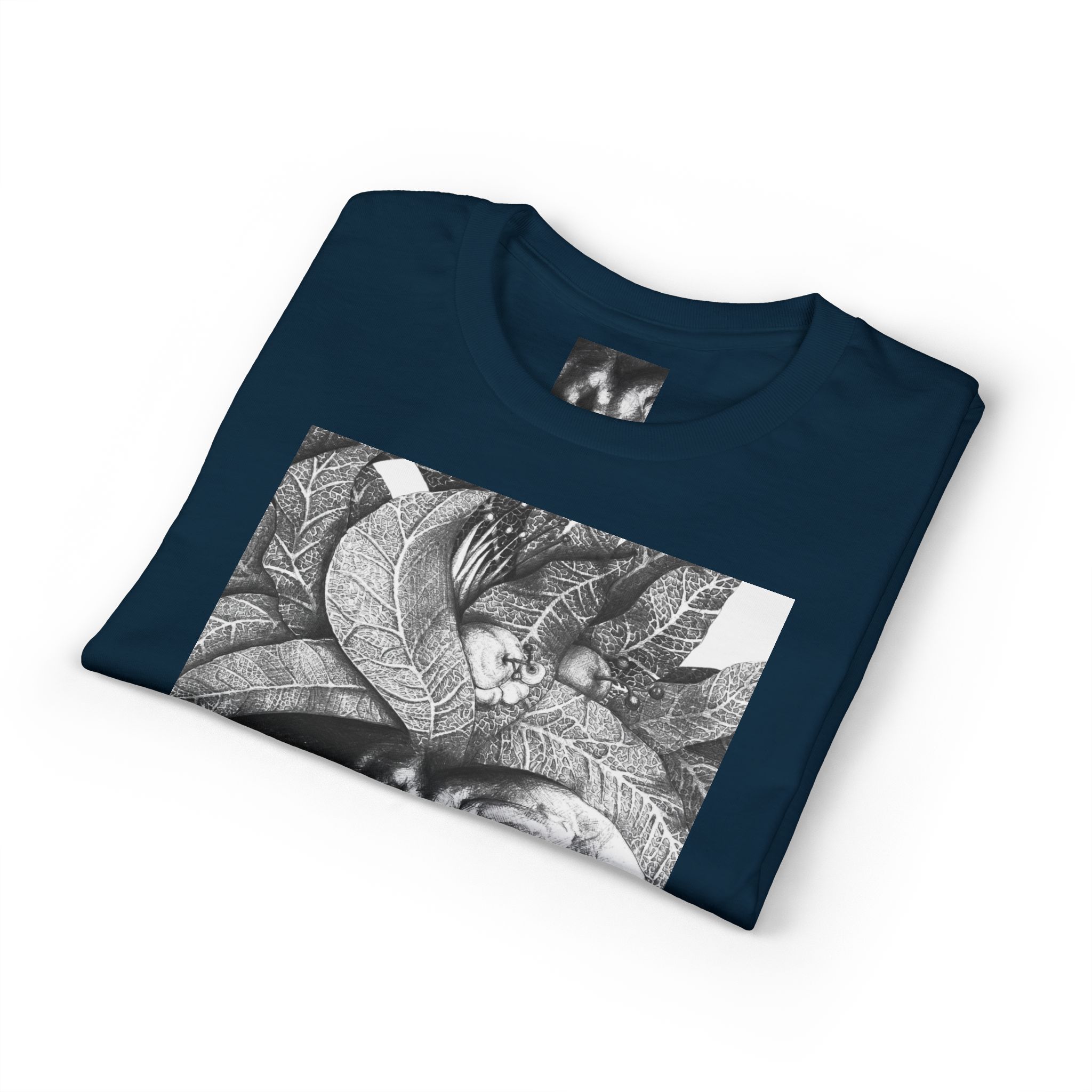 Tribal Face Collage T-Shirt — Black & White Portrait Graphic Tee - Image 47