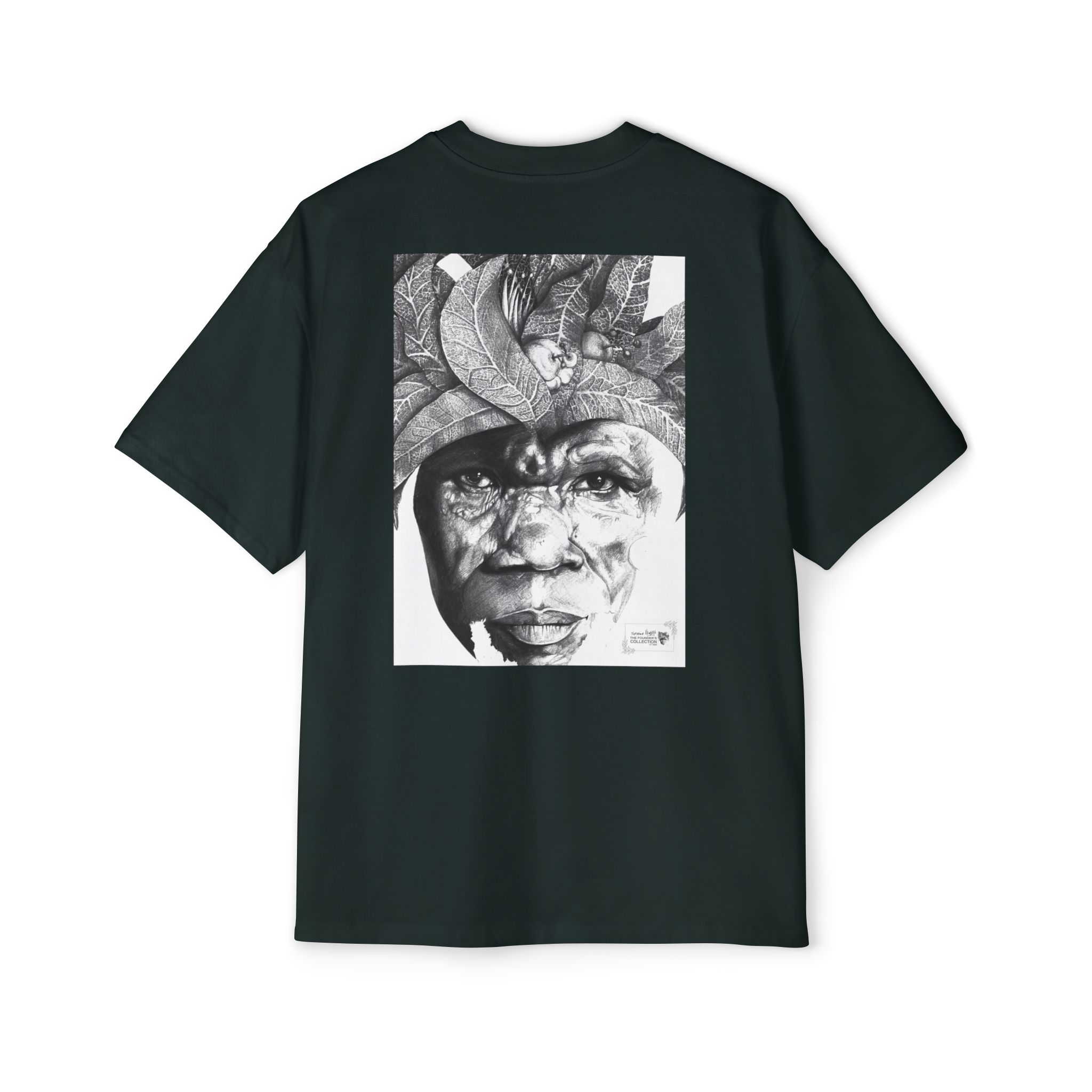 Graphic Tee — Monochrome Tribal Face Art Oversized T-Shirt - Image 42