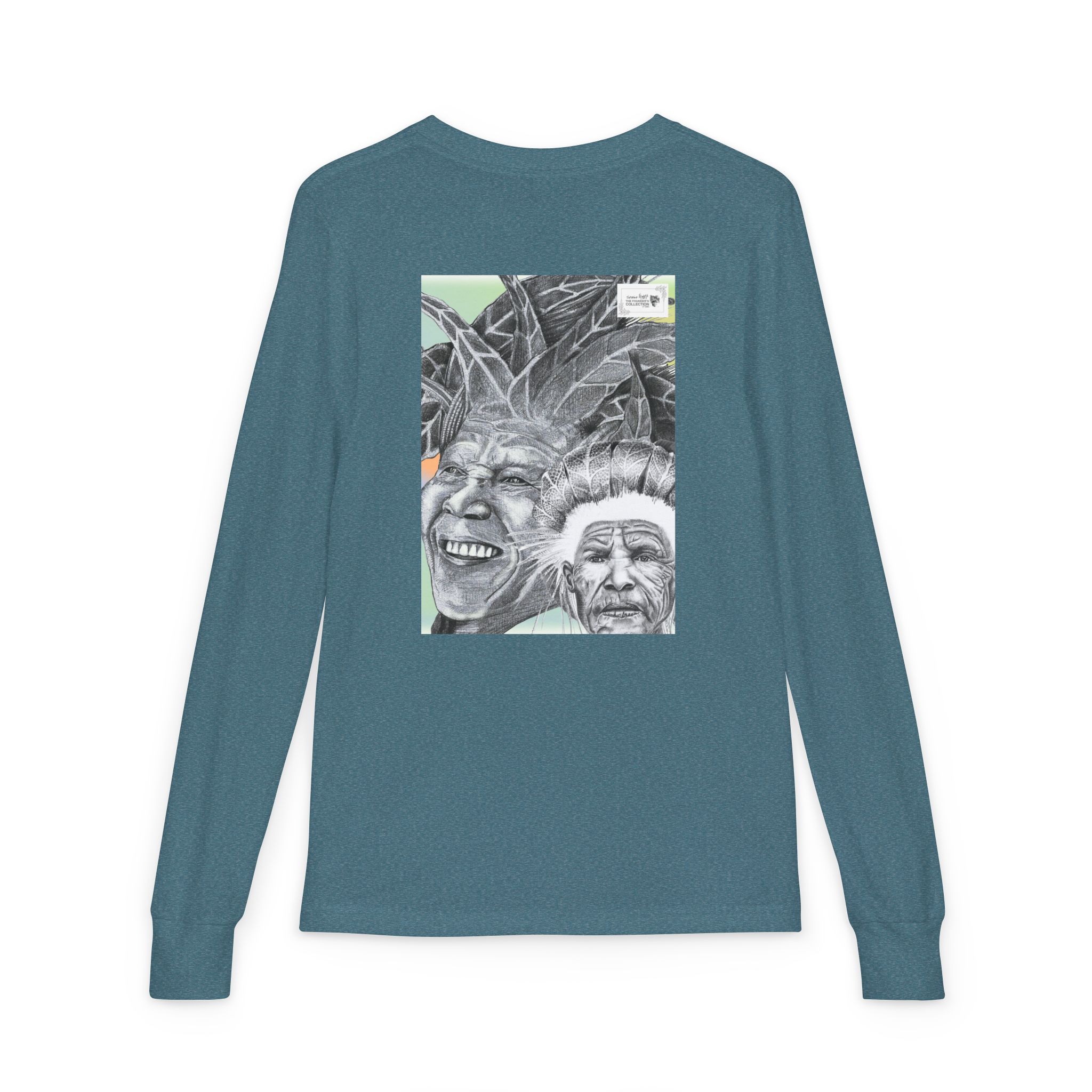 Youth Long Sleeve Tee — Vintage Indigenous Portrait Graphic - Image 30