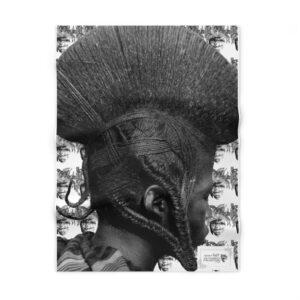 Afro Chic Baby Blanket – Black & White Portrait Fleece Throw
