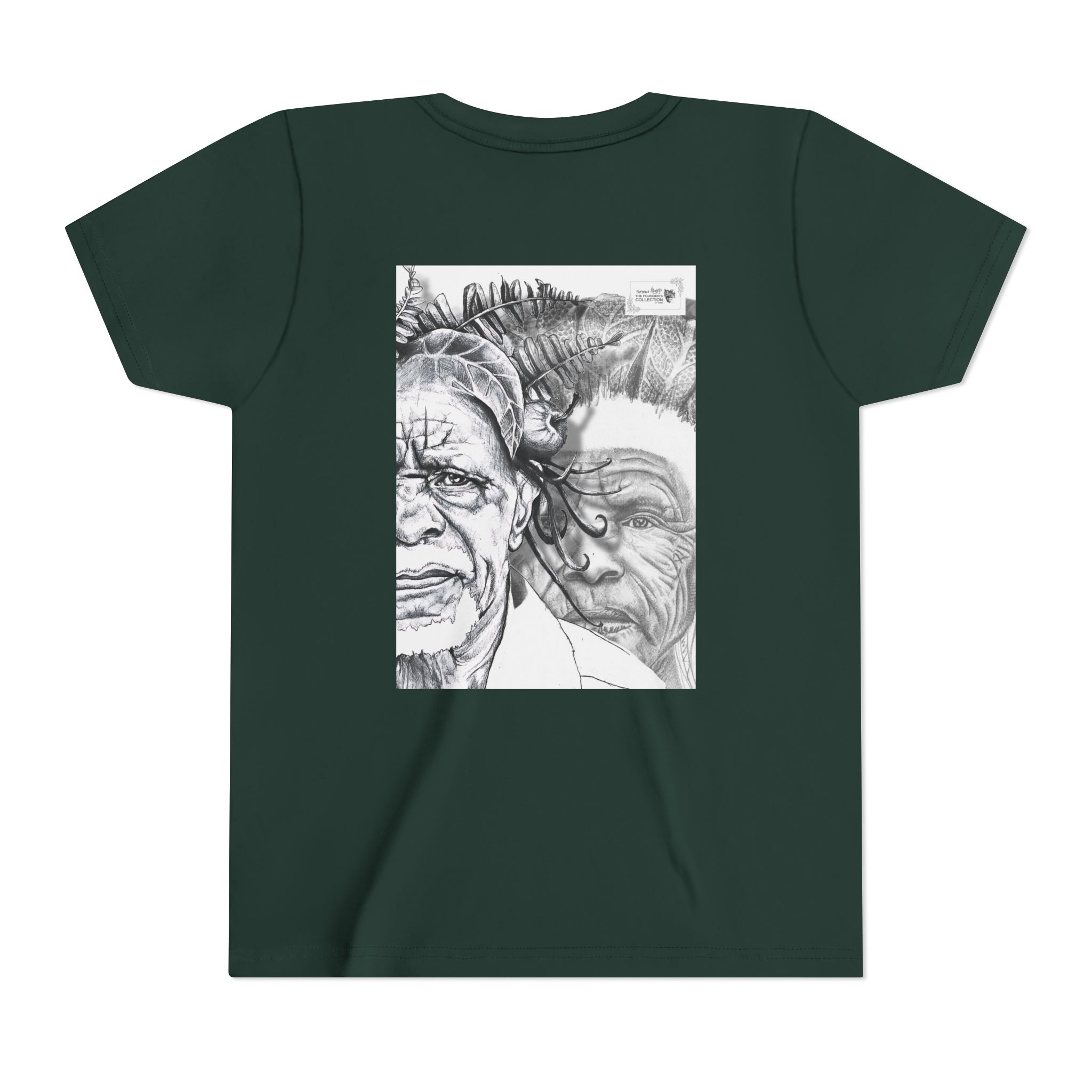 Youth Tee – Monochrome Dual-Face Sketch Graphic - Image 46