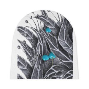 Floral Sketch Baby Beanie — Blue Blossom All-Over Print