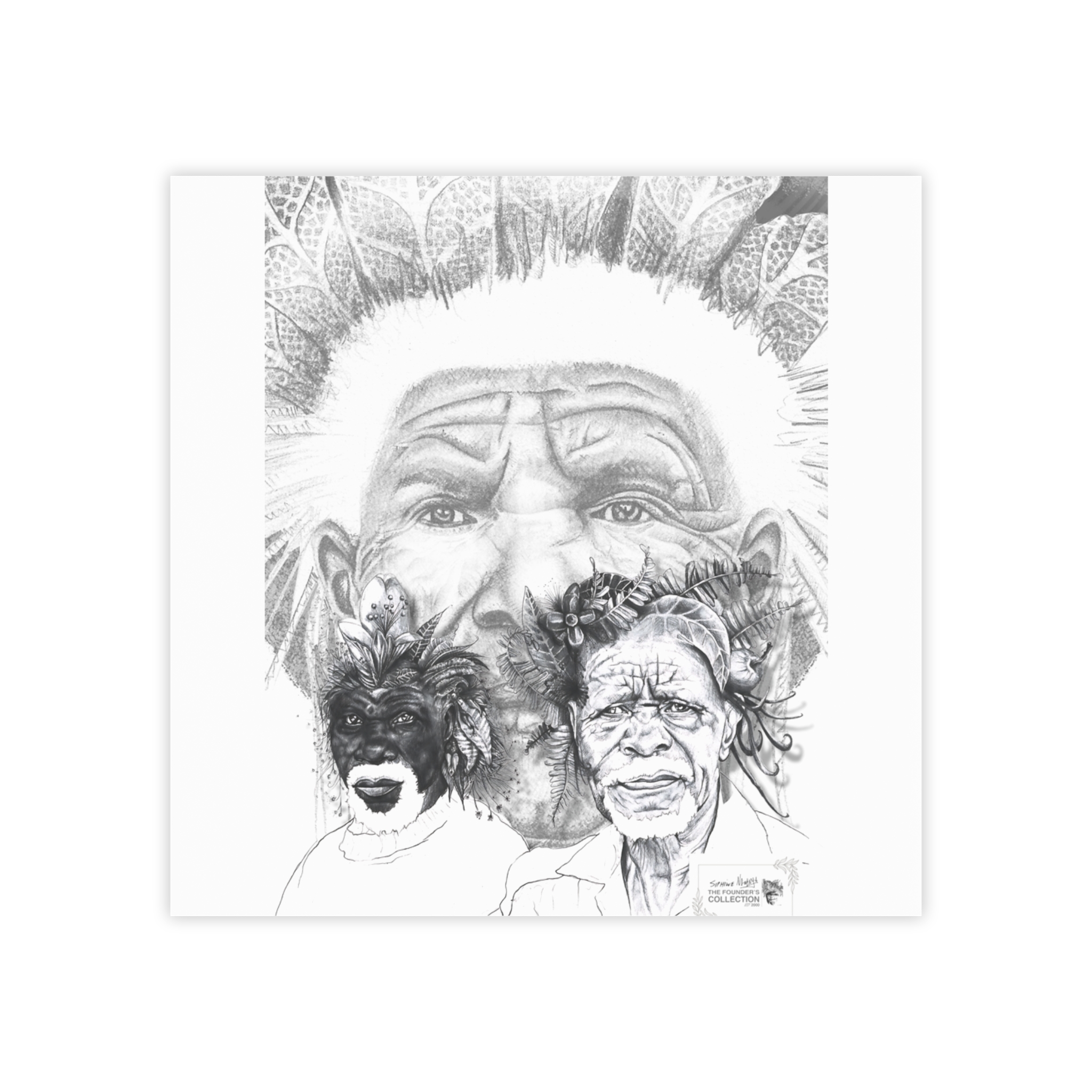 Post-it Note Pad — Pencil Portrait of Indigenous Elders (Sketch Art Sticky Notes)