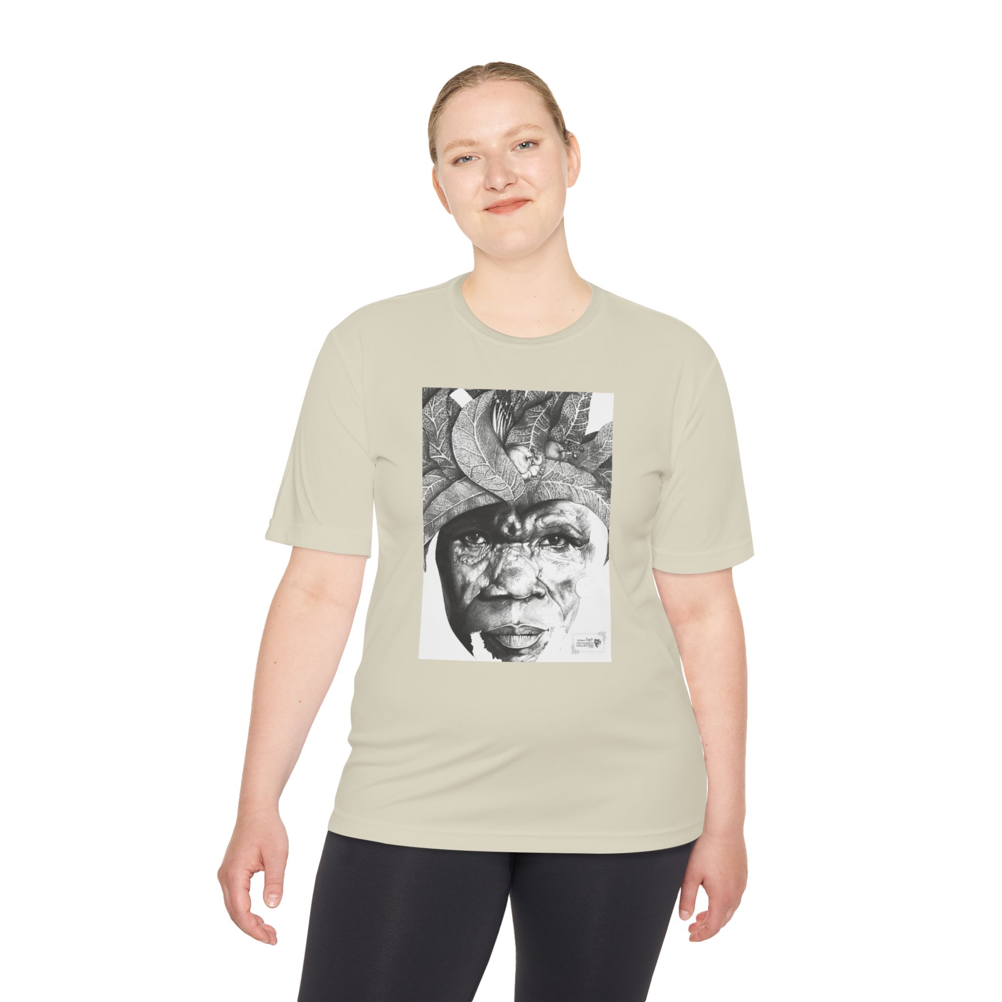 Portrait Graphic Tee — Tribal Headdress Black & White Art - Image 36