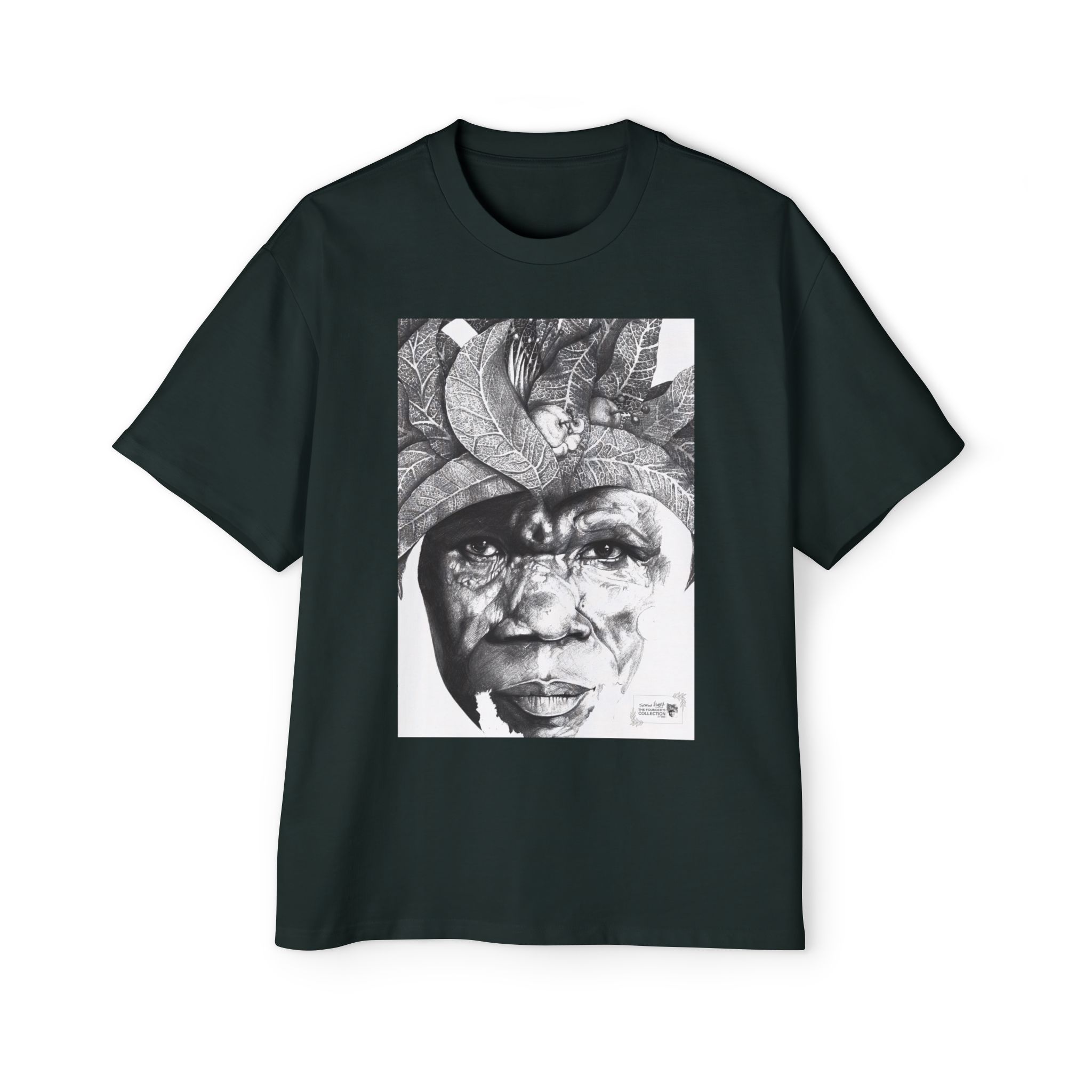 Graphic Tee — Monochrome Tribal Face Art Oversized T-Shirt - Image 41