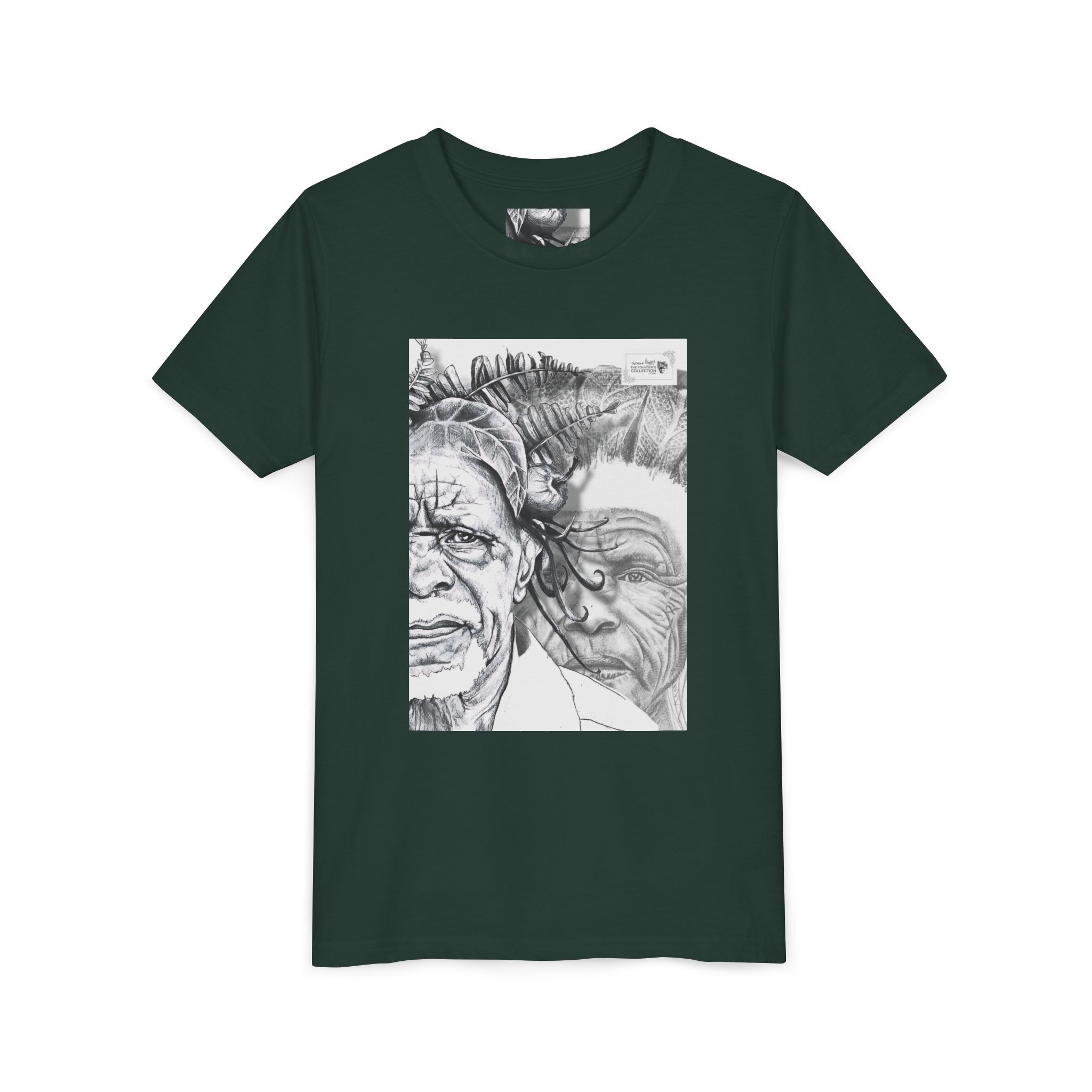 Youth Tee – Monochrome Dual-Face Sketch Graphic - Image 47