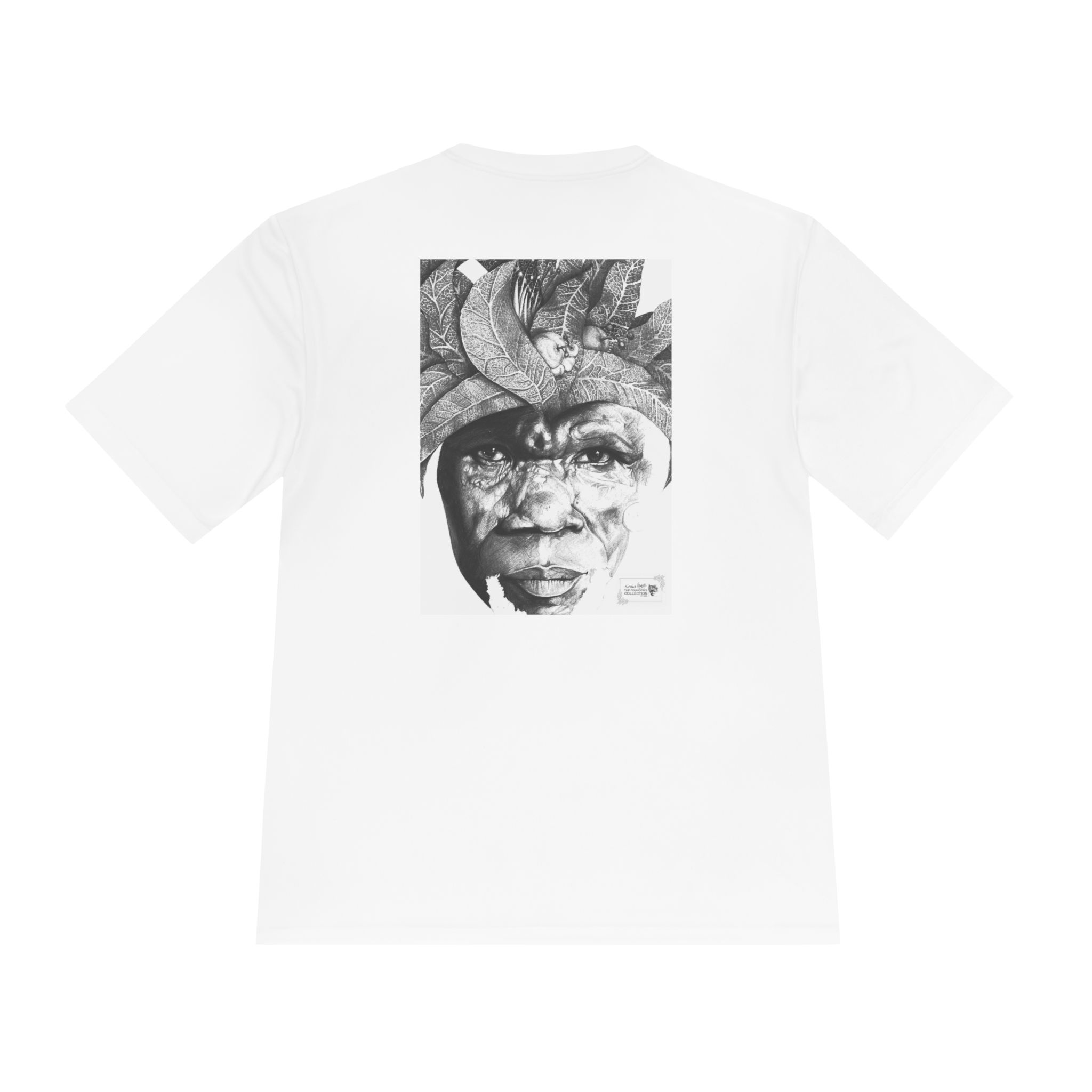 Portrait Graphic Tee — Tribal Headdress Black & White Art - Image 2