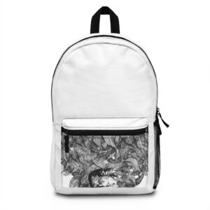 Monochrome Floral Sketch Backpack — Artist‑Style Black & White Botanical Print