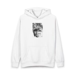 Artistic Face Hoodie — Black & White Surreal Portrait Pullover