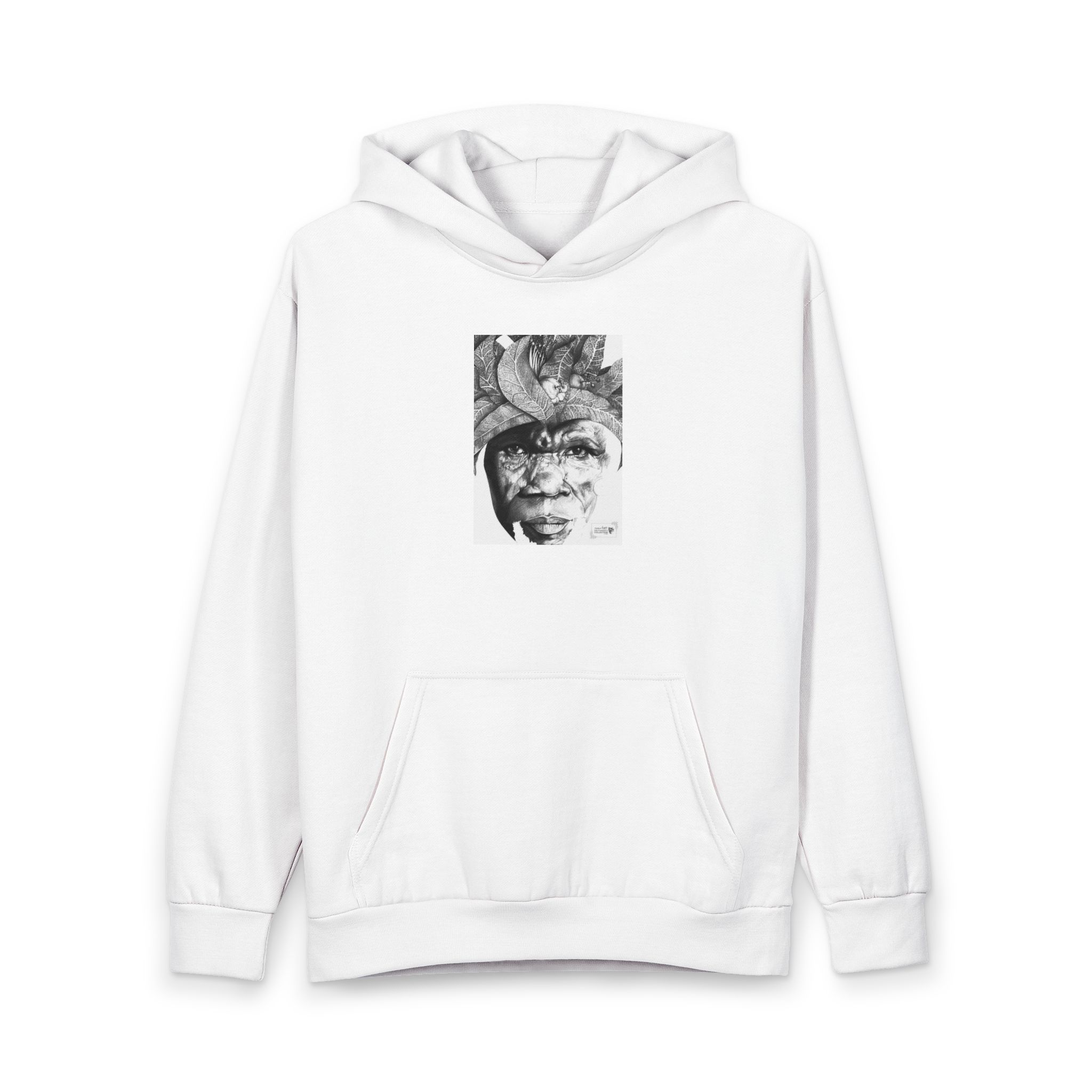 Artistic Face Hoodie — Black & White Surreal Portrait Pullover