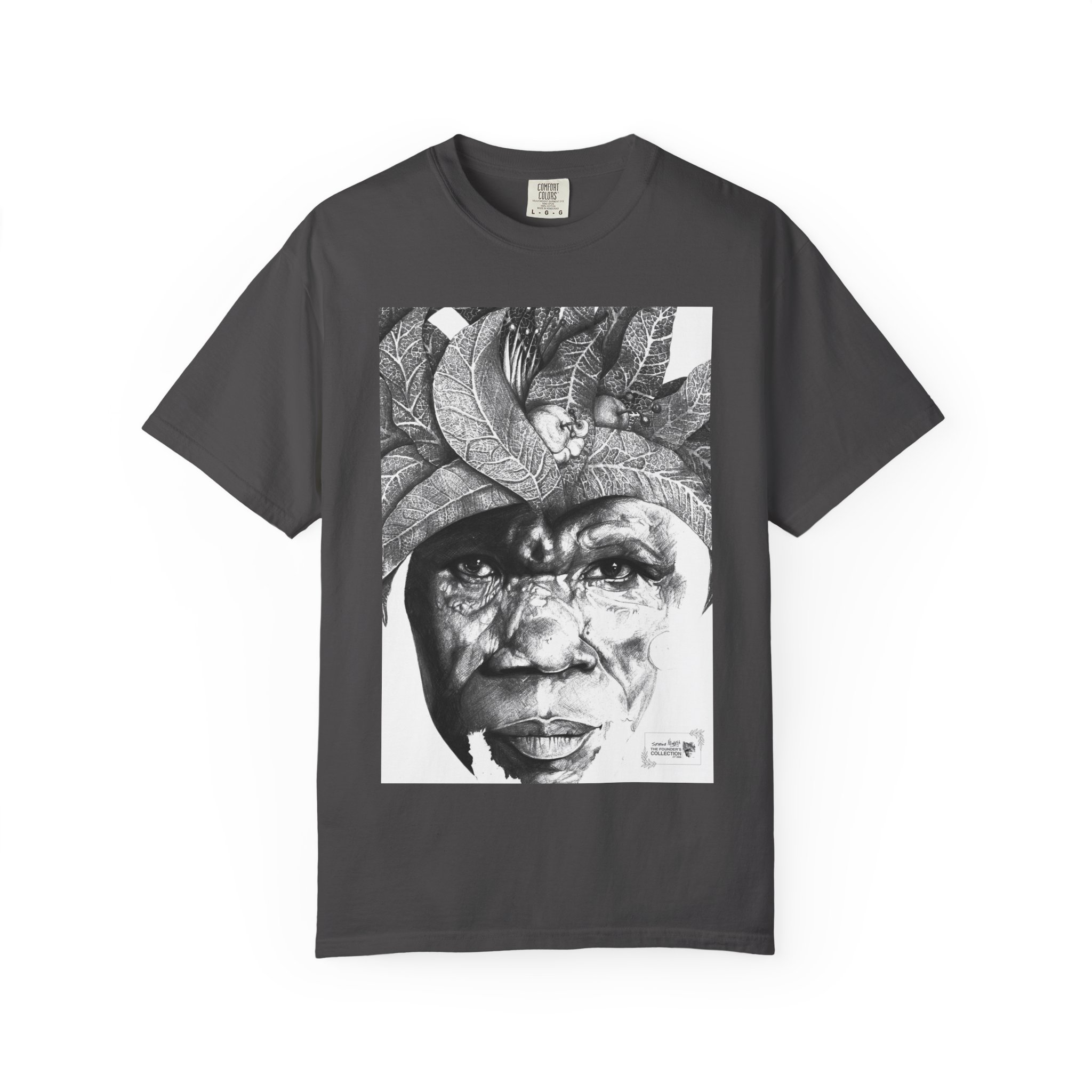 Portrait Graphic T-Shirt — Monochrome Tribal Face Art Tee - Image 45