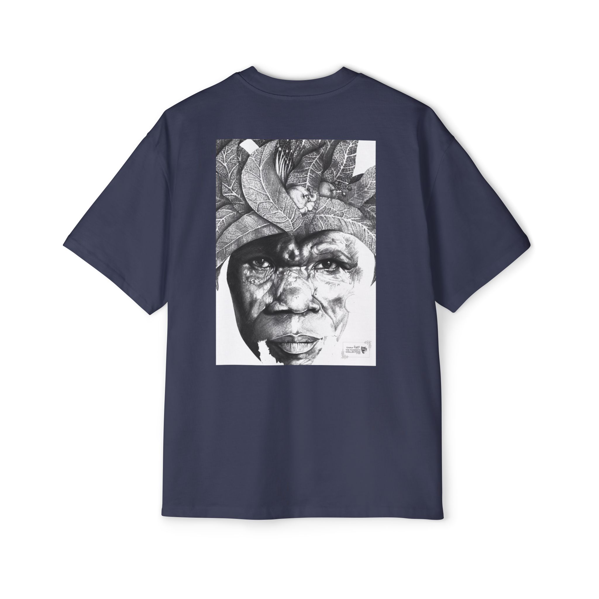 Graphic Tee — Monochrome Tribal Face Art Oversized T-Shirt - Image 50