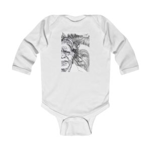 Infant Bodysuit with Tribal Sketch Portrait – Baby Long Sleeve Onesie