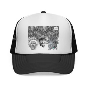 Trucker Cap — Vintage Portraits & Botanical Sketch Print