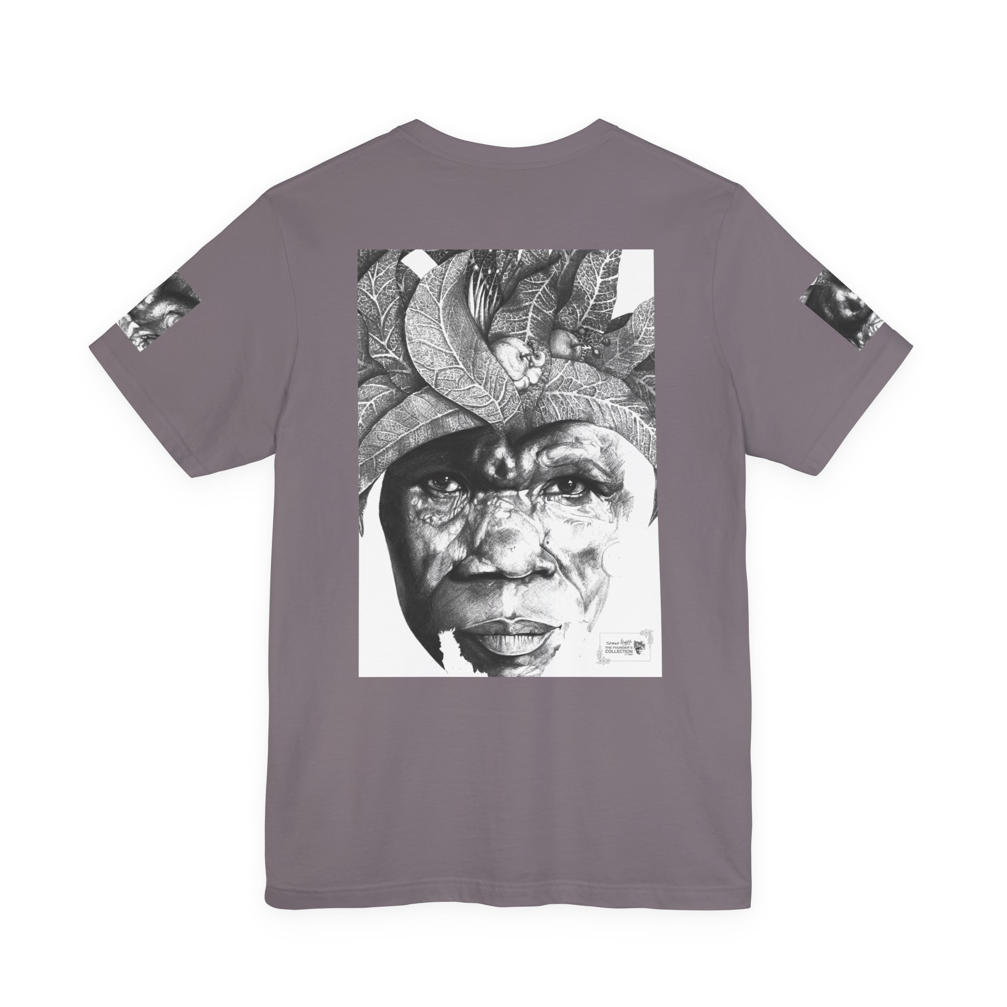 Tribal Portrait Tee — Monochrome Indigenous Face Art Graphic T-Shirt - Image 50