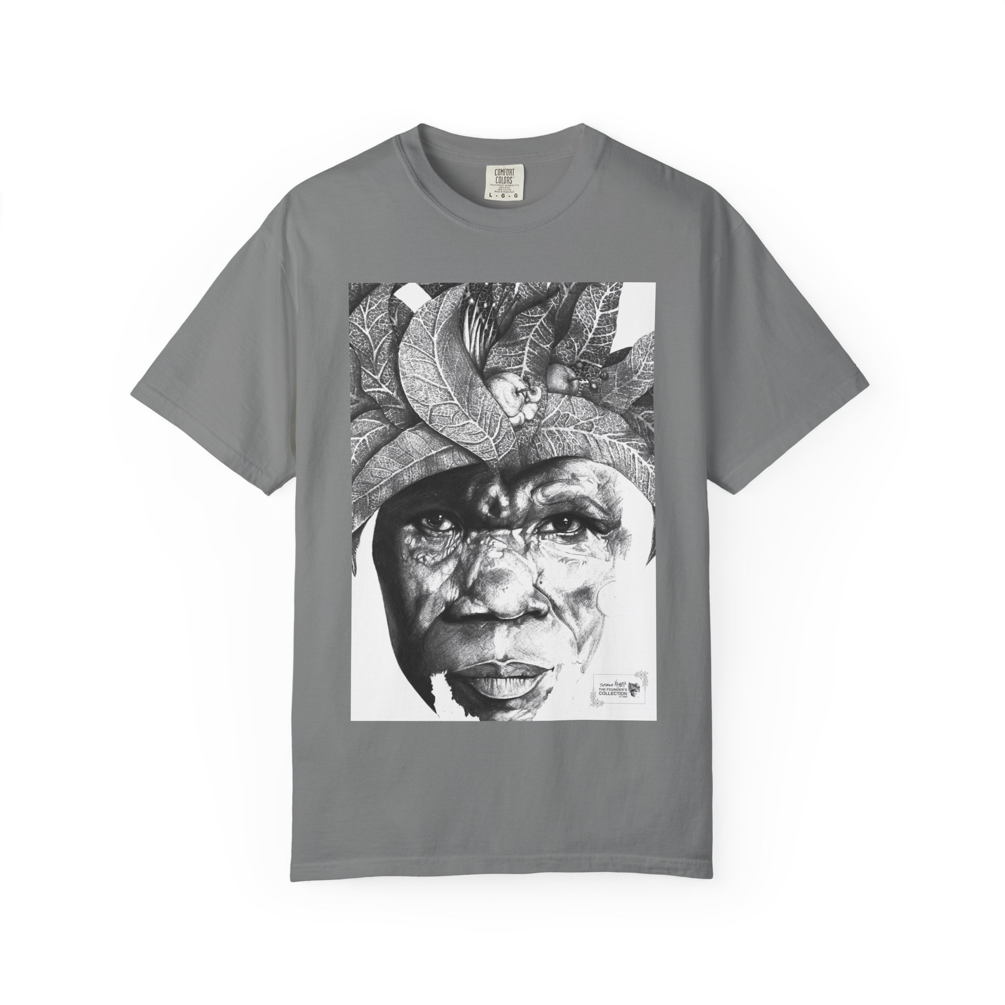 Portrait Graphic T-Shirt — Monochrome Tribal Face Art Tee - Image 33