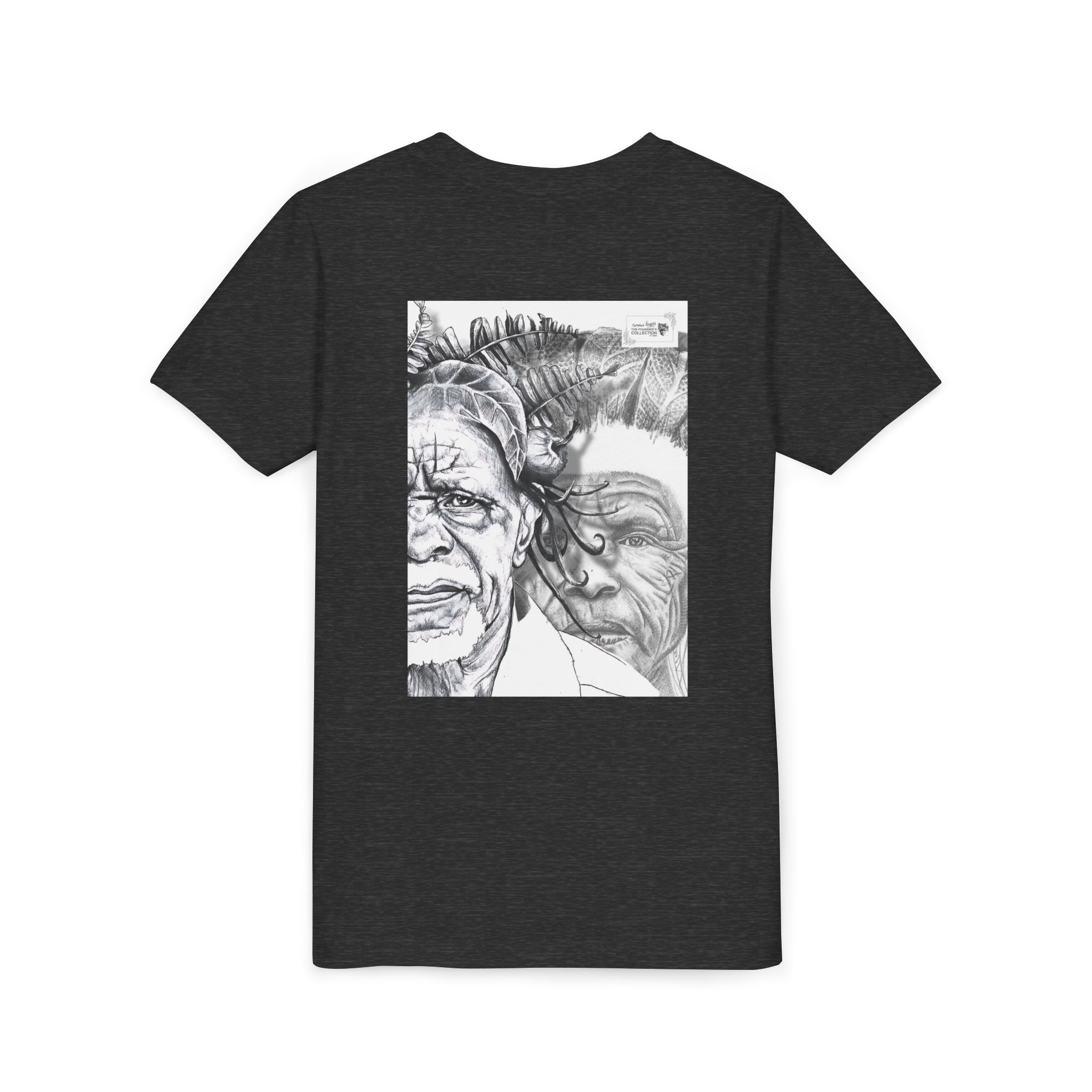 Youth Tee – Monochrome Dual-Face Sketch Graphic - Image 72