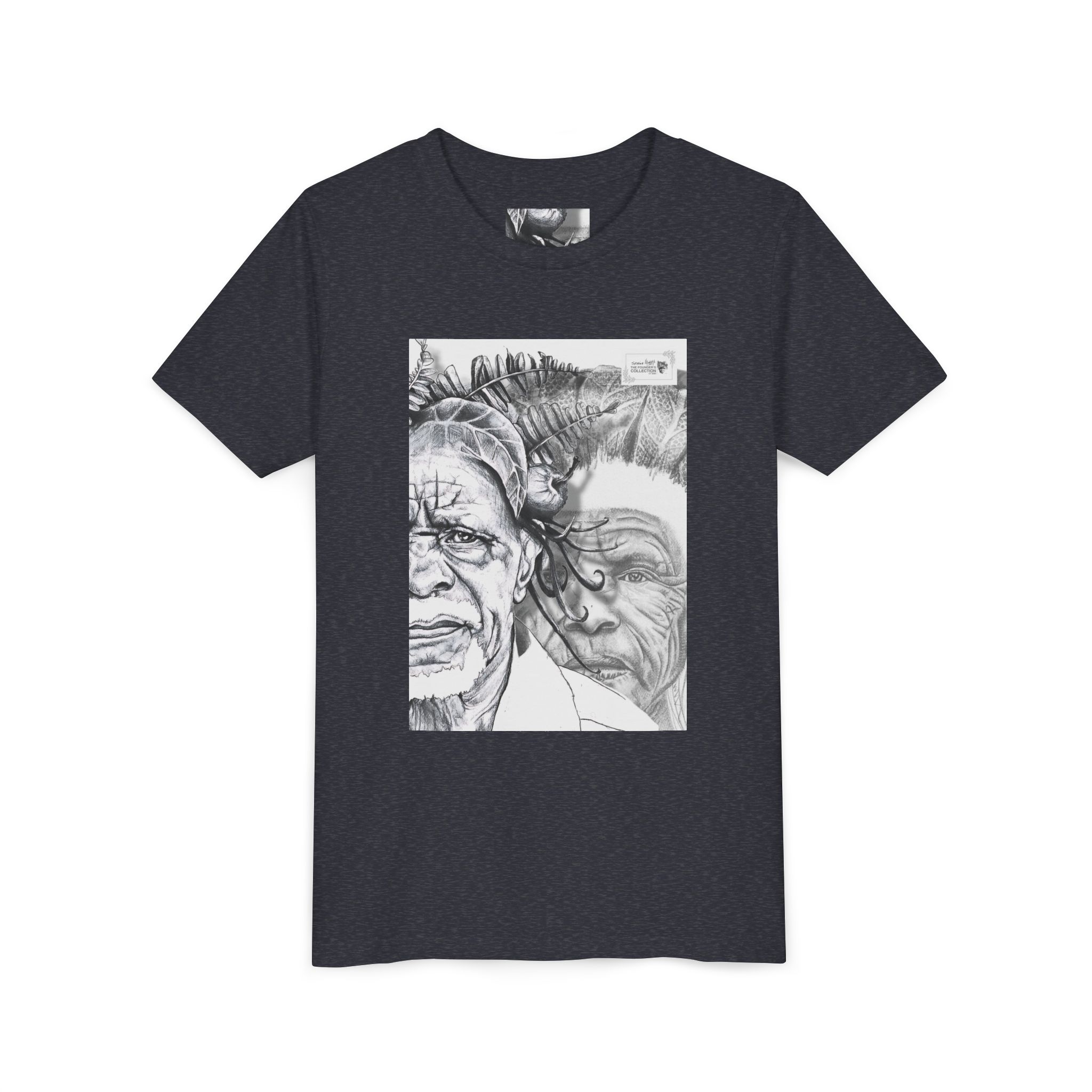 Youth Tee – Monochrome Dual-Face Sketch Graphic - Image 75