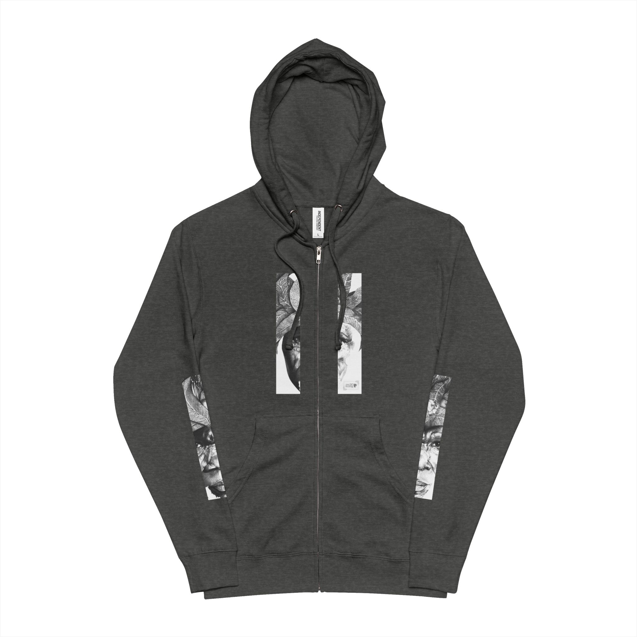 Marble Portrait Zip-Up Hoodie - Image 3