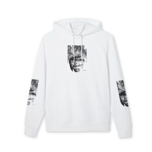 Artistic Tribal Face Hoodie — Monochrome Portrait Pullover