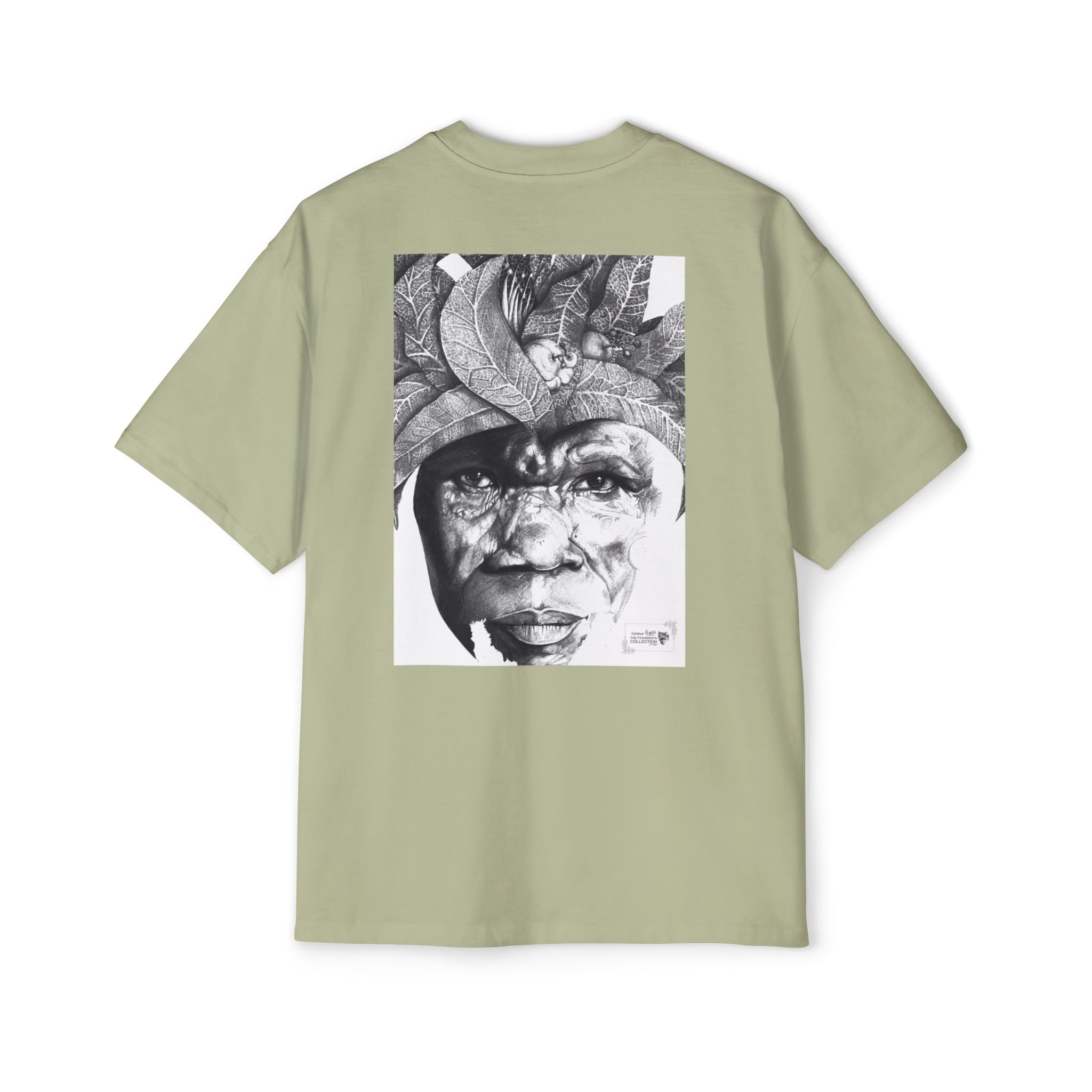 Graphic Tee — Monochrome Tribal Face Art Oversized T-Shirt - Image 30