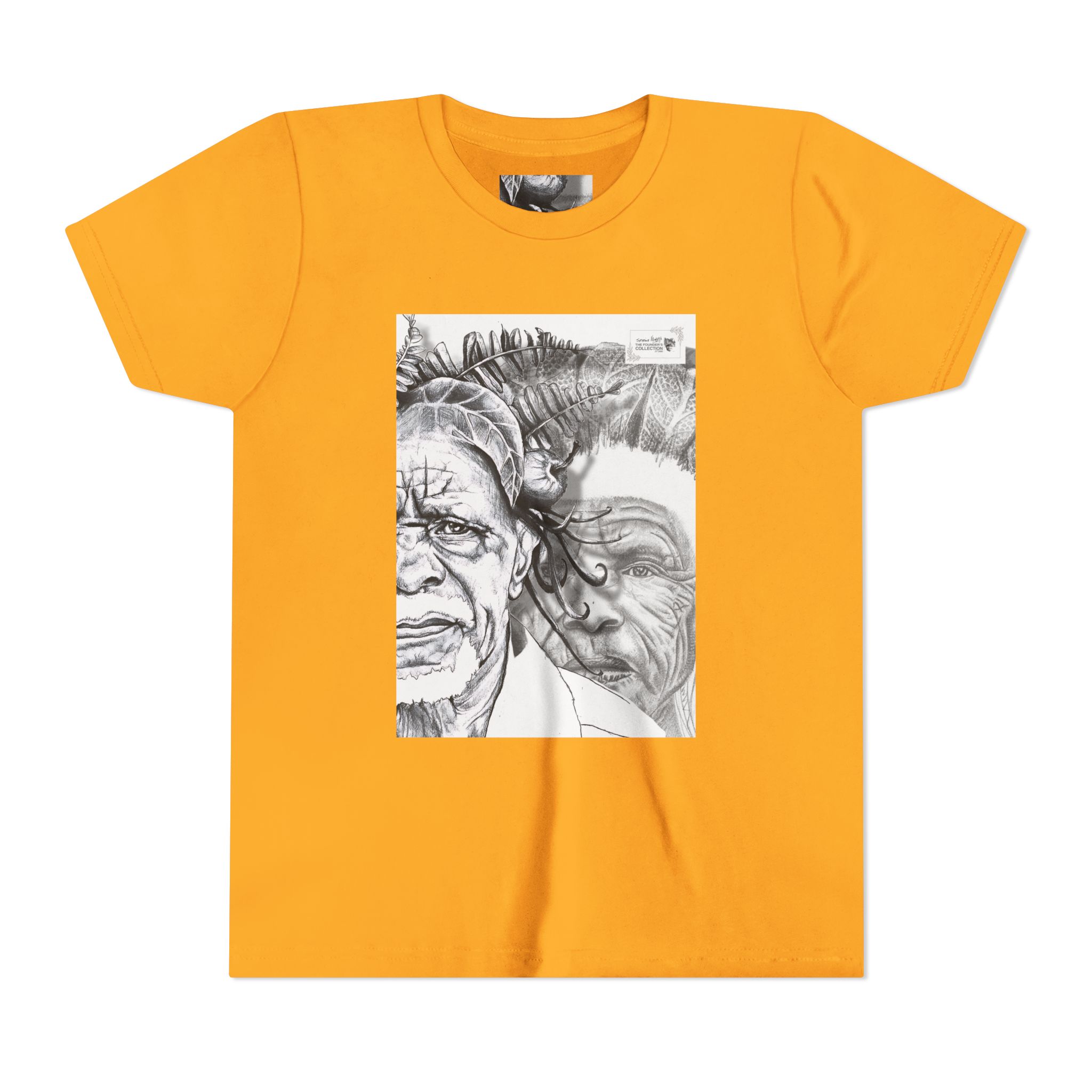 Youth Tee – Monochrome Dual-Face Sketch Graphic - Image 29