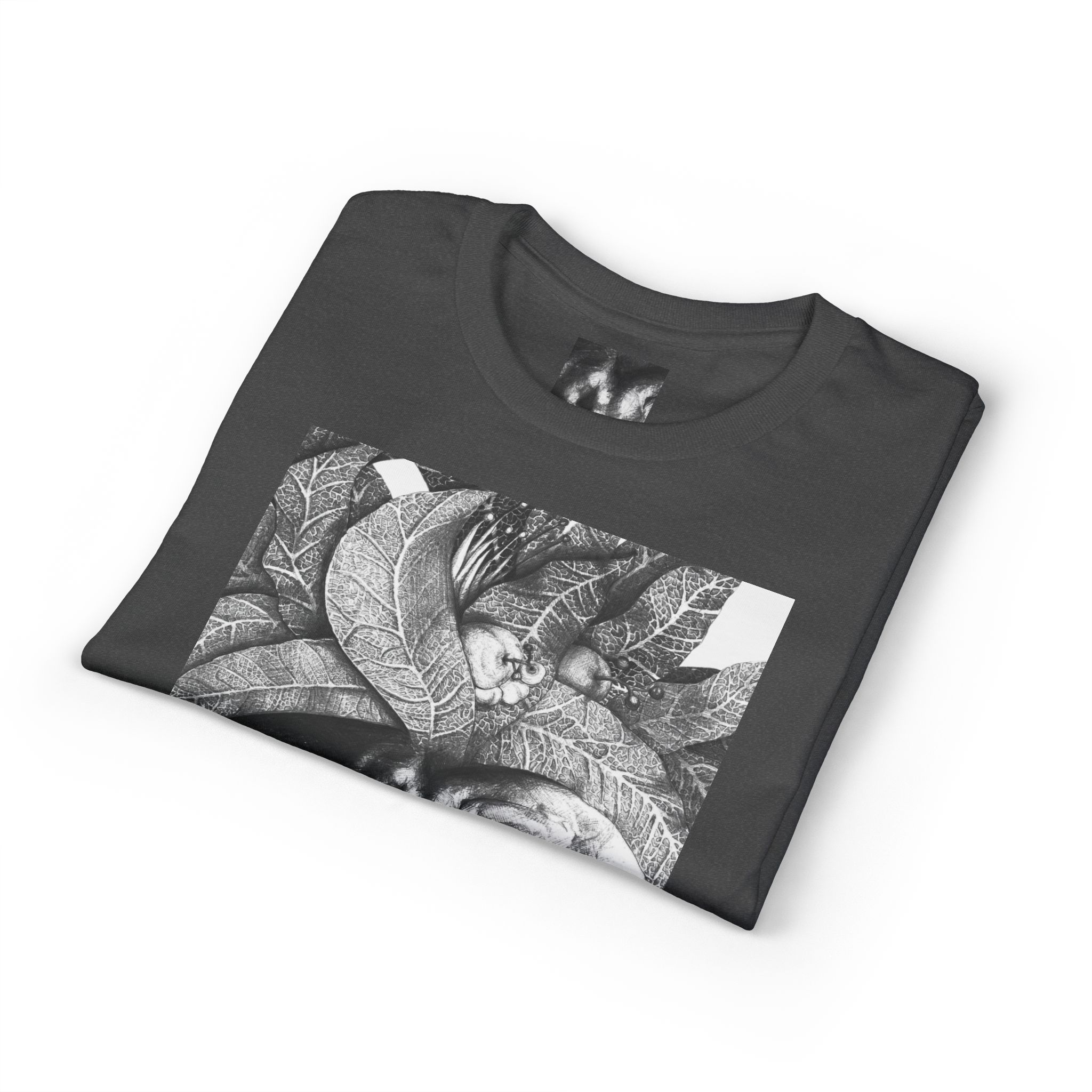 Tribal Face Collage T-Shirt — Black & White Portrait Graphic Tee - Image 39