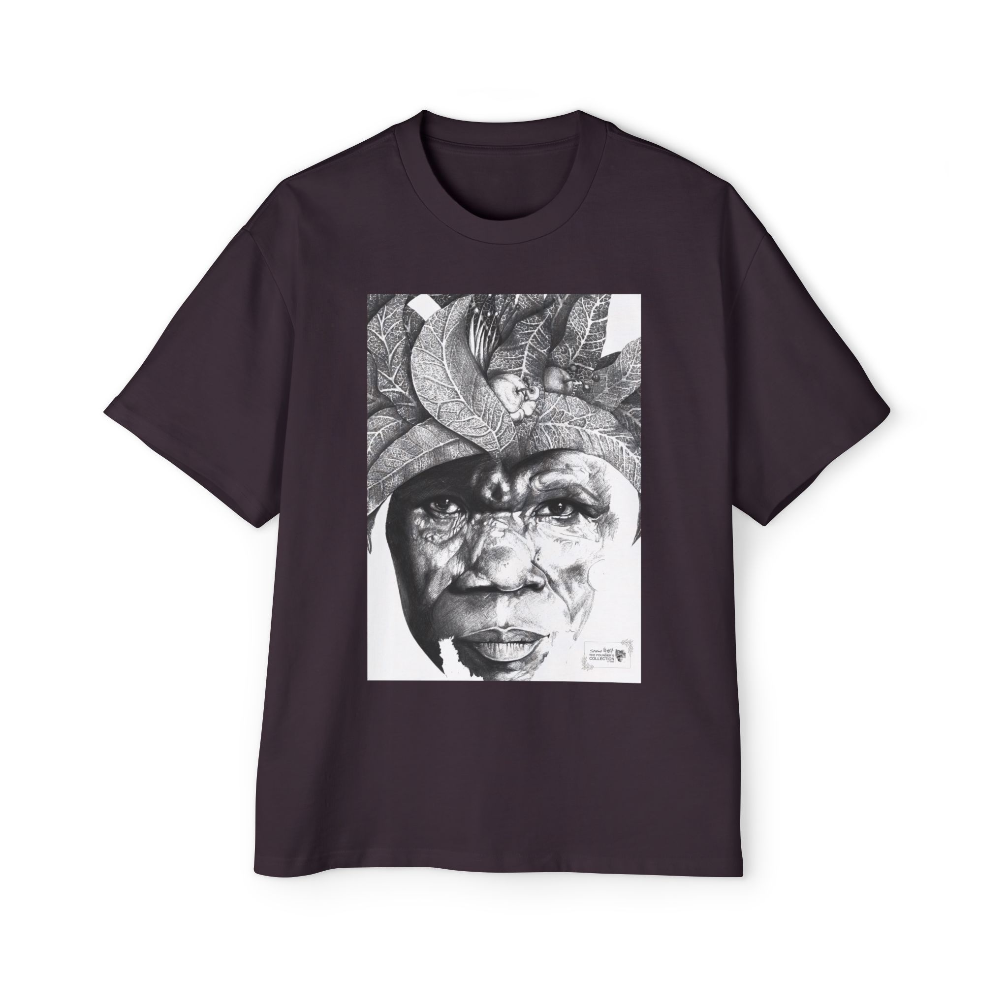 Graphic Tee — Monochrome Tribal Face Art Oversized T-Shirt - Image 57