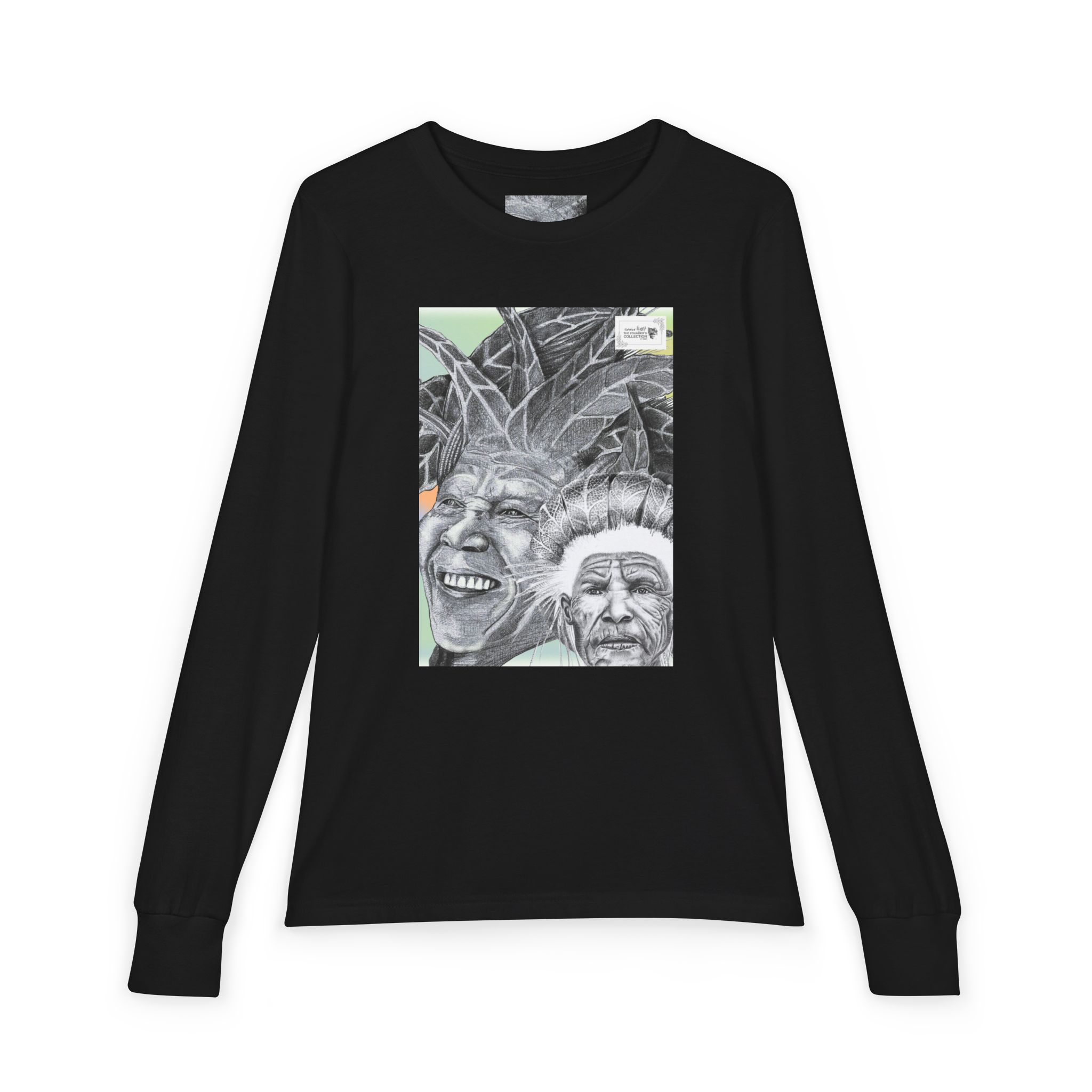 Youth Long Sleeve Tee — Vintage Indigenous Portrait Graphic - Image 9