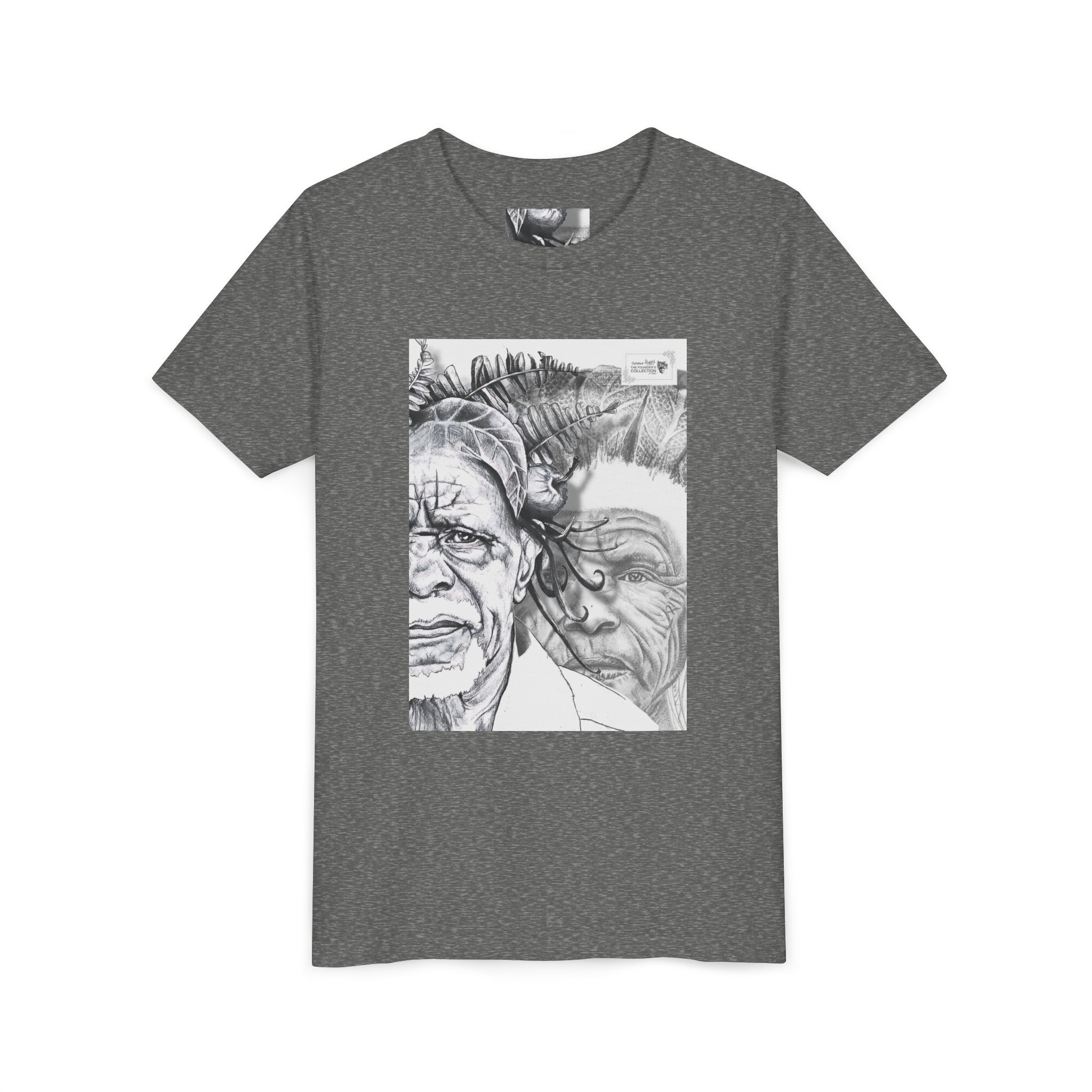 Youth Tee – Monochrome Dual-Face Sketch Graphic - Image 15