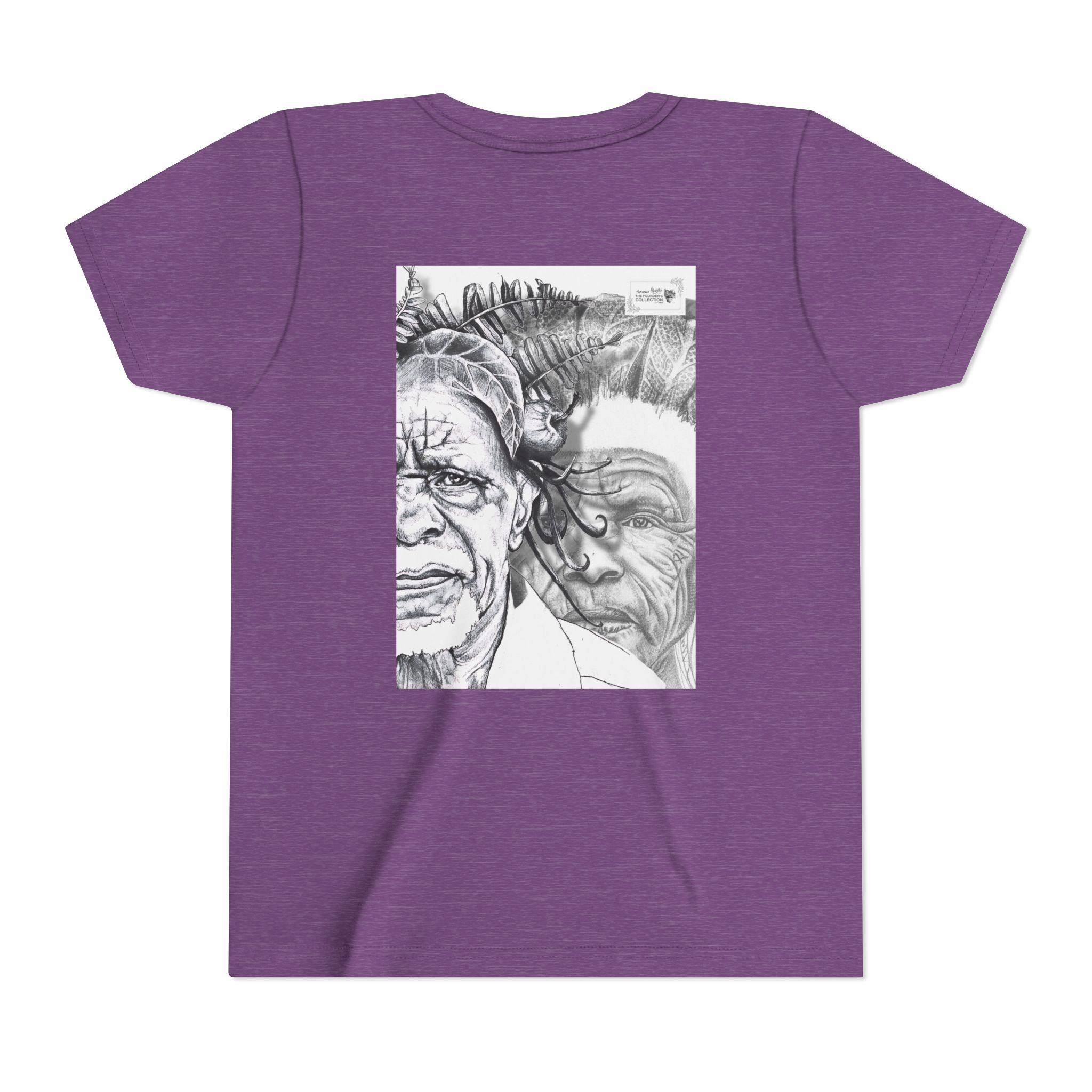 Youth Tee – Monochrome Dual-Face Sketch Graphic - Image 82