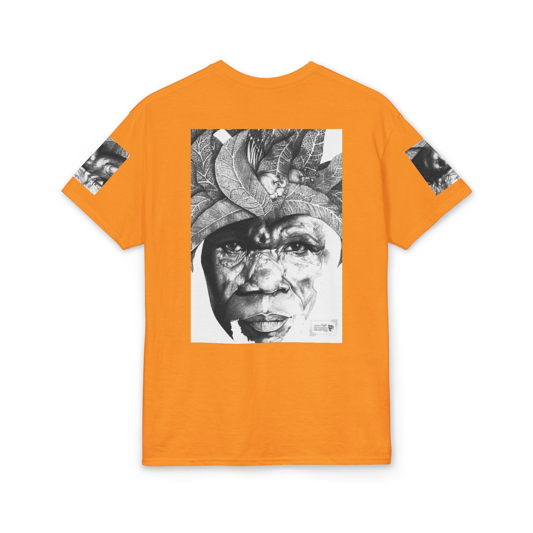 Tribal Face Collage T-Shirt — Black & White Portrait Graphic Tee - Image 22