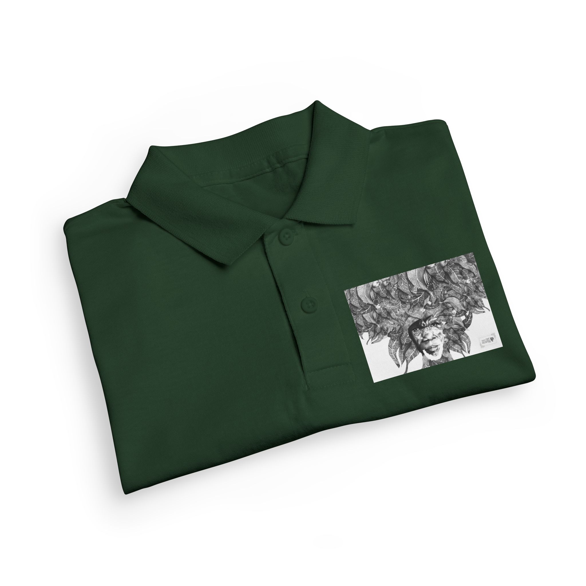 Youth Polo Shirt – Black & White Afro Girl Art Print - Image 23