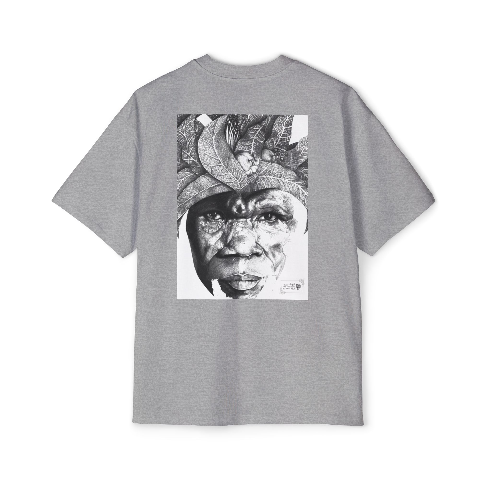 Graphic Tee — Monochrome Tribal Face Art Oversized T-Shirt - Image 26