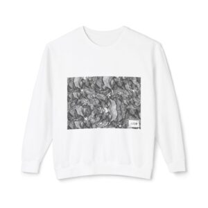 Floral Sketch Crewneck Sweatshirt — Monochrome Botanical Print