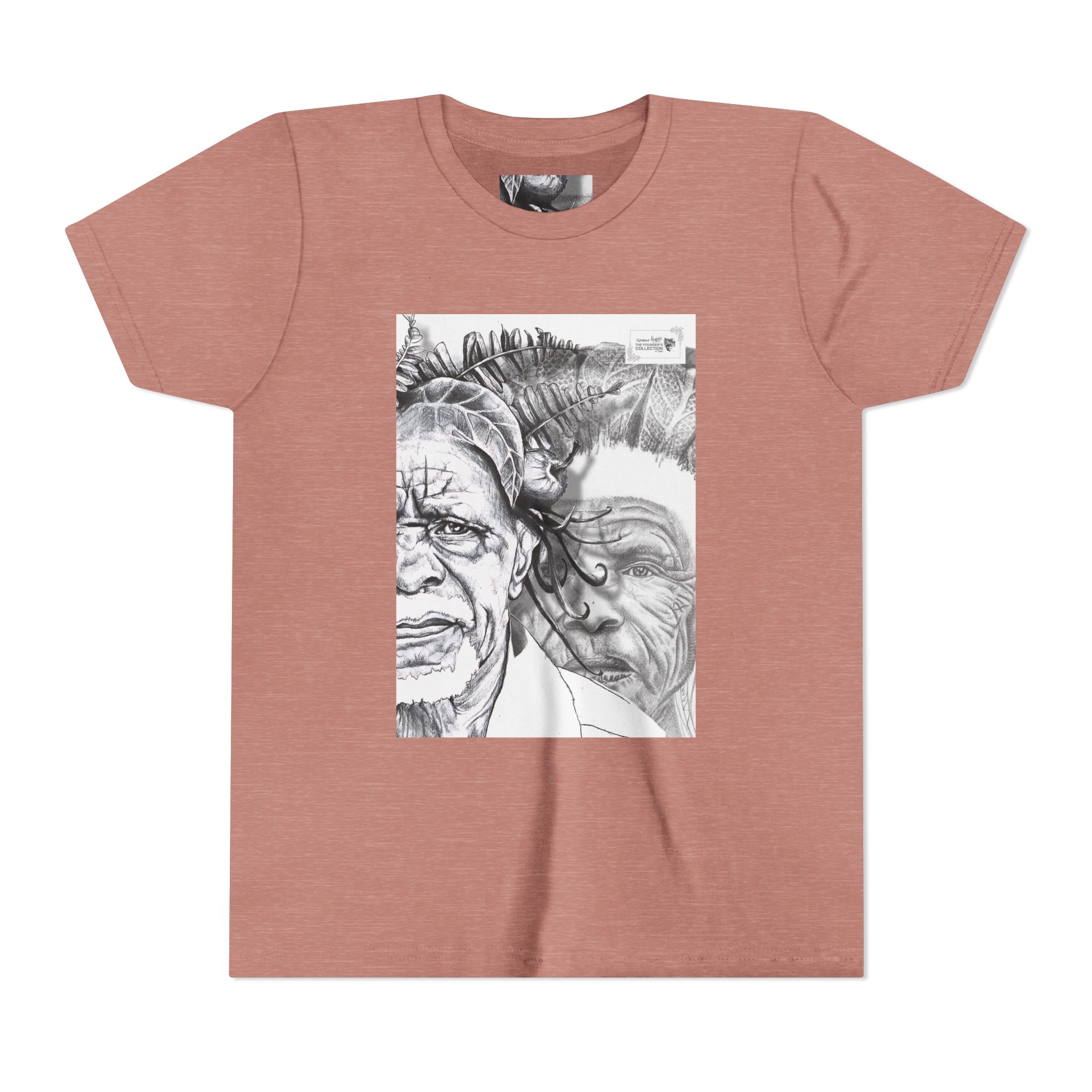 Youth Tee – Monochrome Dual-Face Sketch Graphic - Image 9