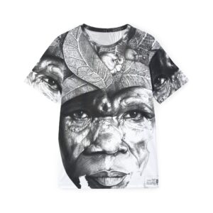 Portrait Graphic Jersey — Black & White Face Art All-Over Print