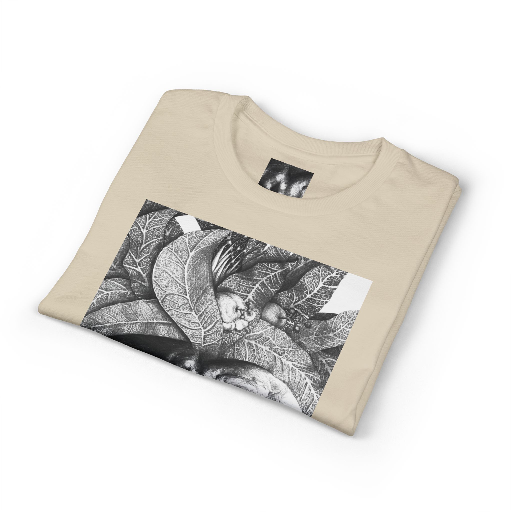 Tribal Face Collage T-Shirt — Black & White Portrait Graphic Tee - Image 15