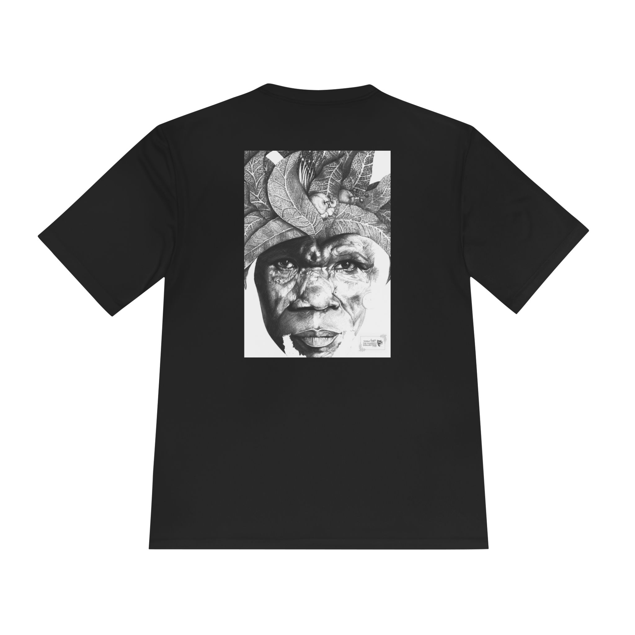 Portrait Graphic Tee — Tribal Headdress Black & White Art - Image 18