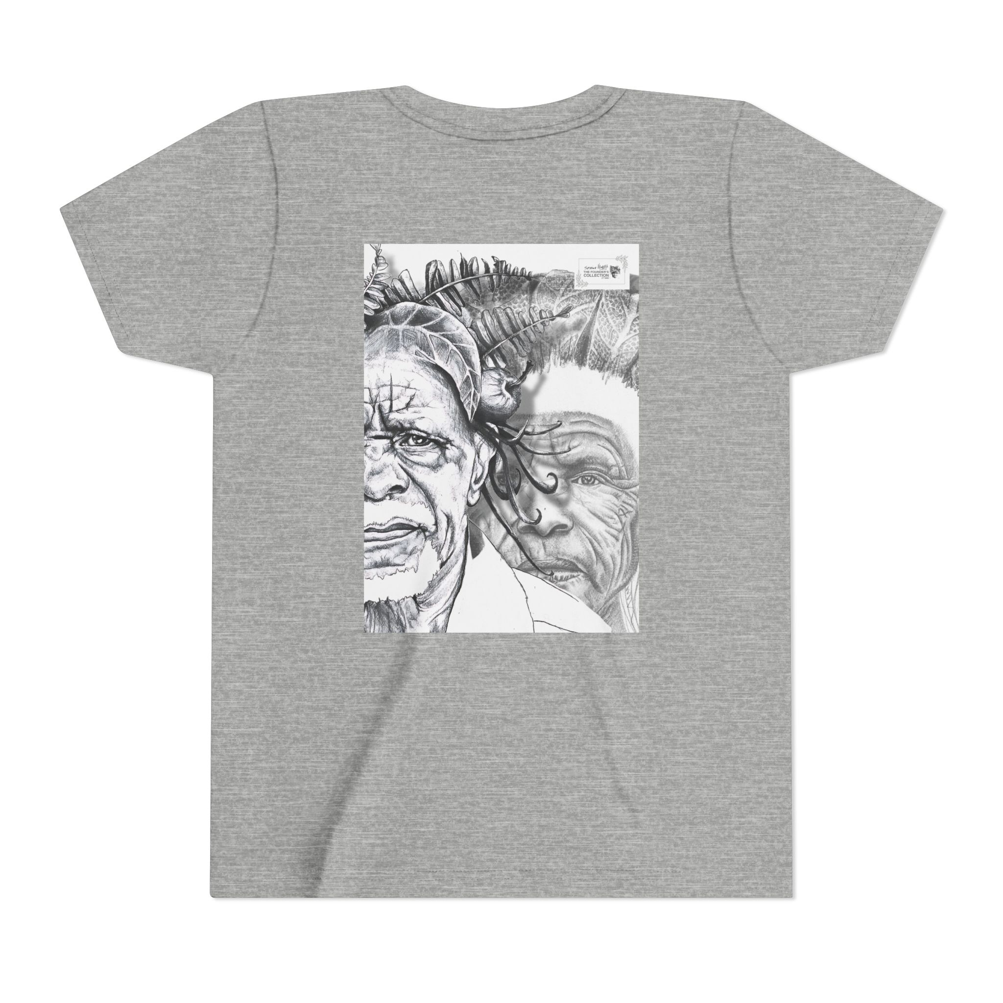 Youth Tee – Monochrome Dual-Face Sketch Graphic - Image 50