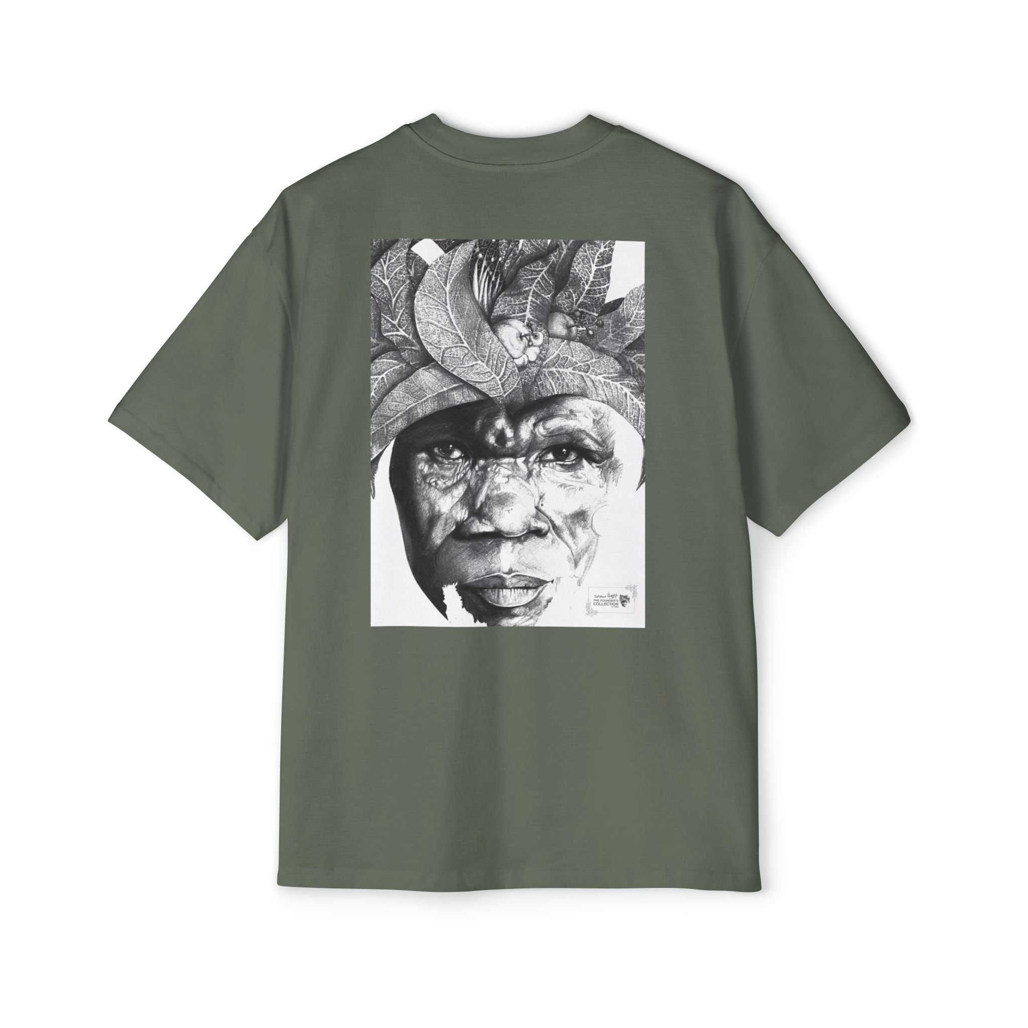 Graphic Tee — Monochrome Tribal Face Art Oversized T-Shirt - Image 38