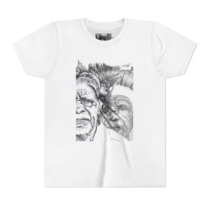 Youth Tee – Monochrome Dual-Face Sketch Graphic