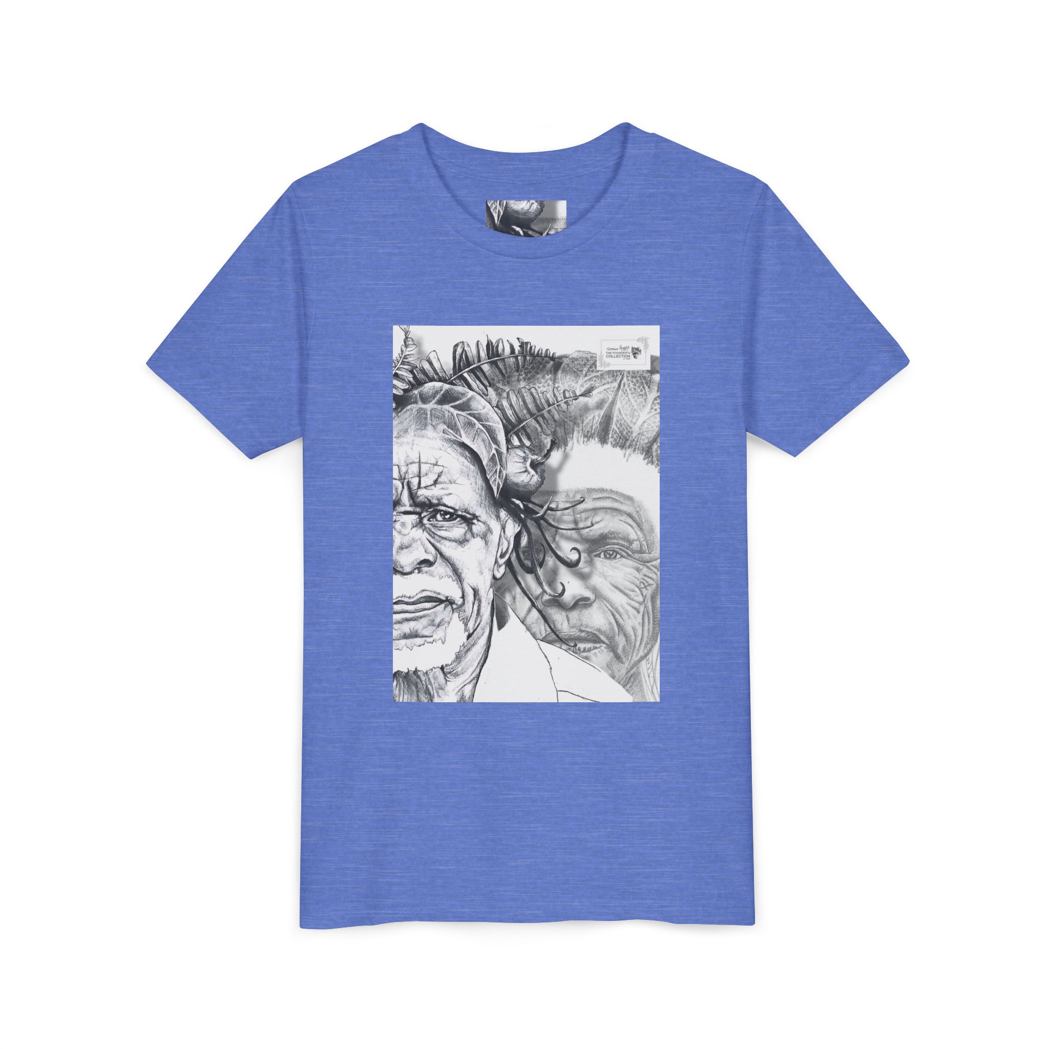 Youth Tee – Monochrome Dual-Face Sketch Graphic - Image 55
