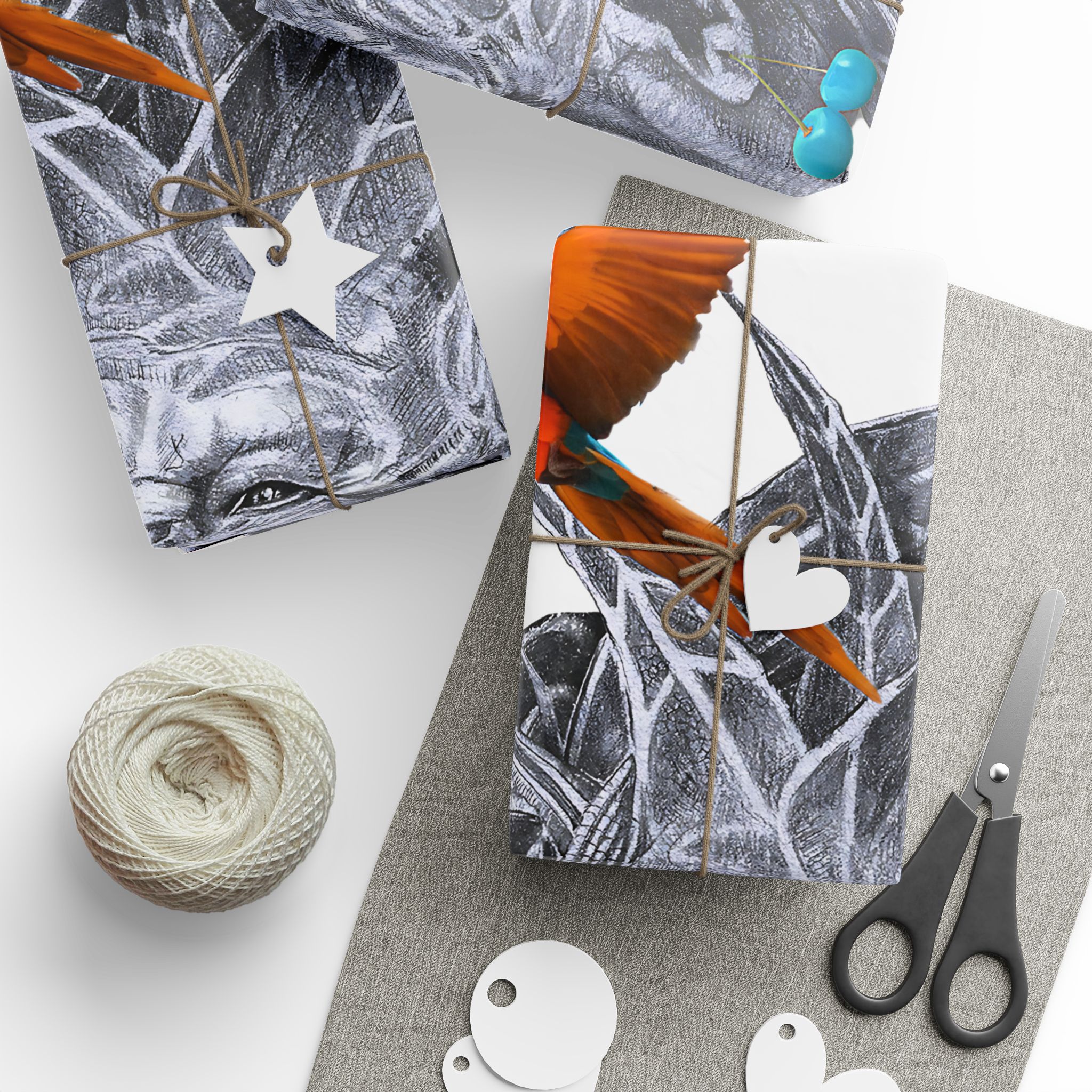 Halloween Werewolf Wrapping Paper Roll — Spooky Monster Gift Wrap with Pumpkin Hat - Image 3